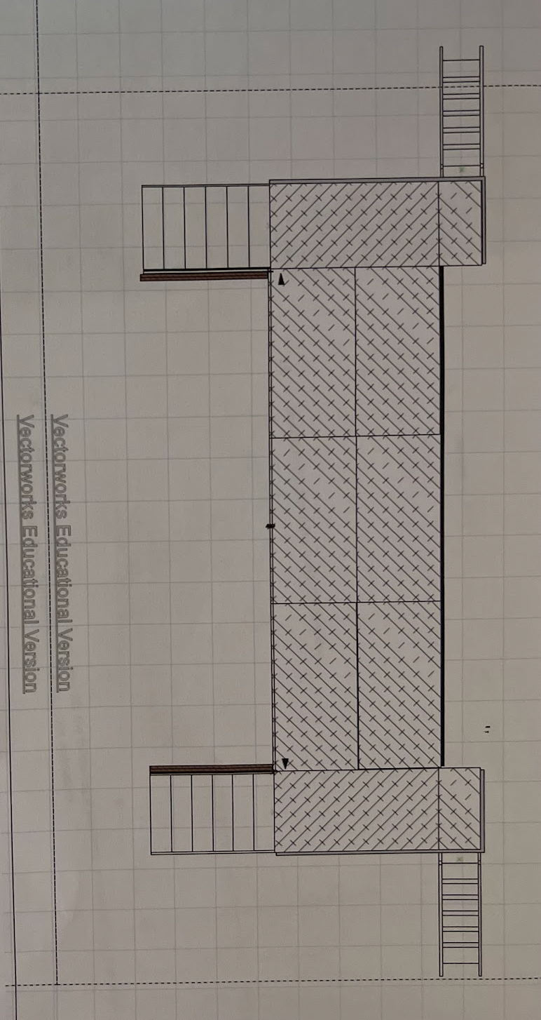 Top down view of 4'x8' platforms for construction