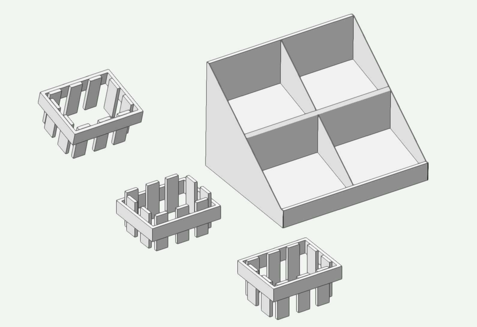 3D mock ups of fruit baskets