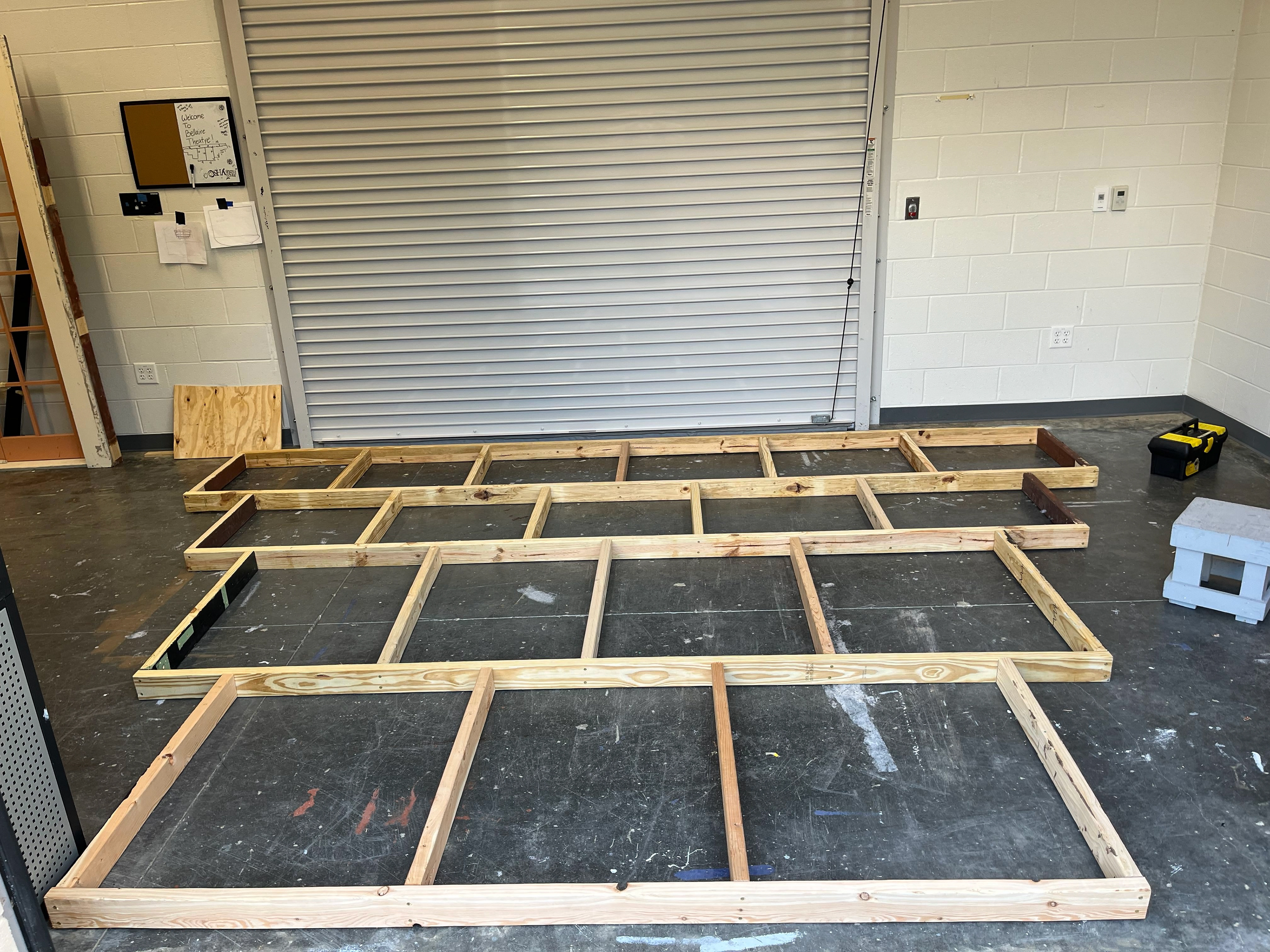 Frame of platform meant to mimic the hull of a ship