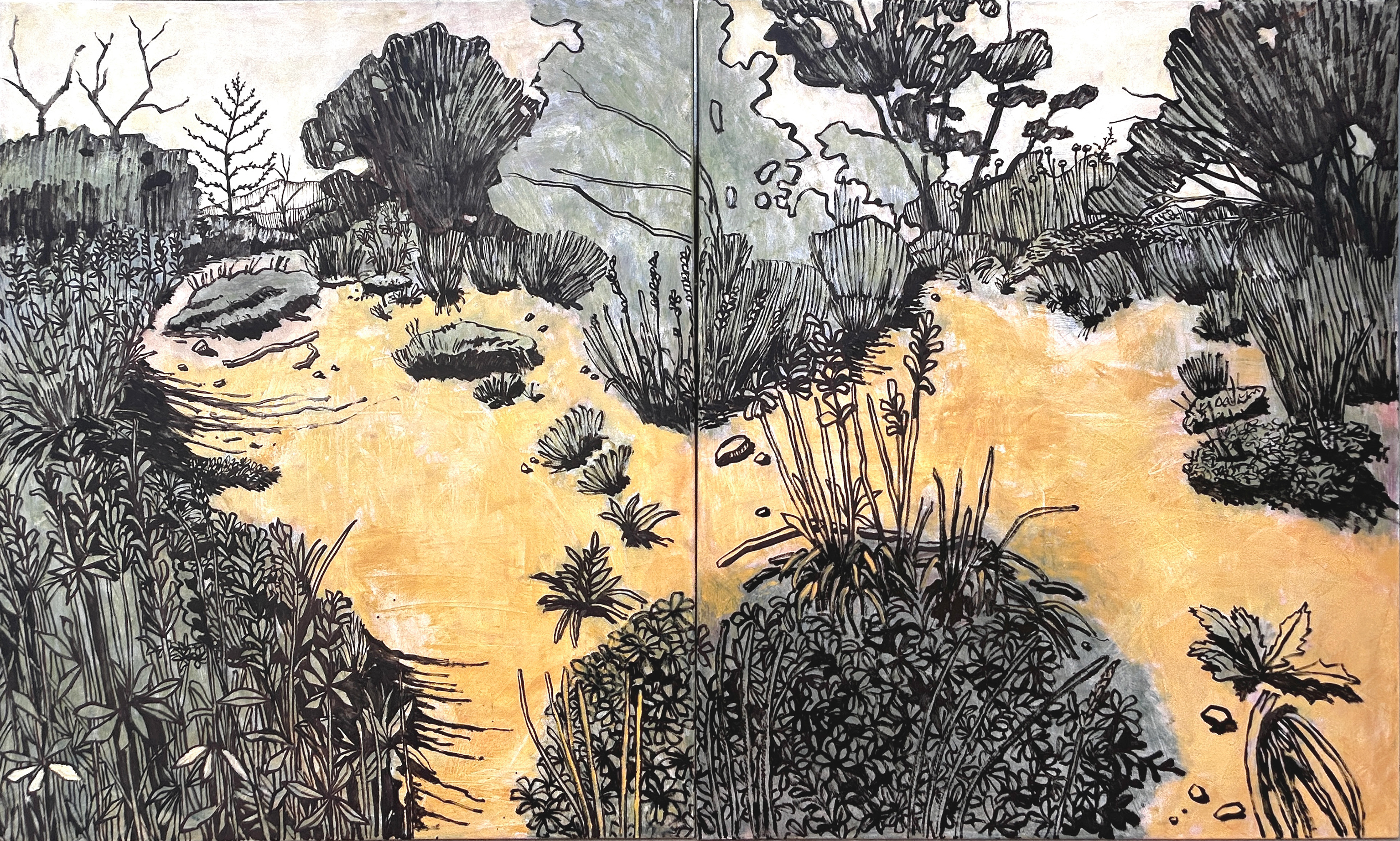 Los caminos de la libertad. Óleo sobre tela. 200 x 120 cm. 