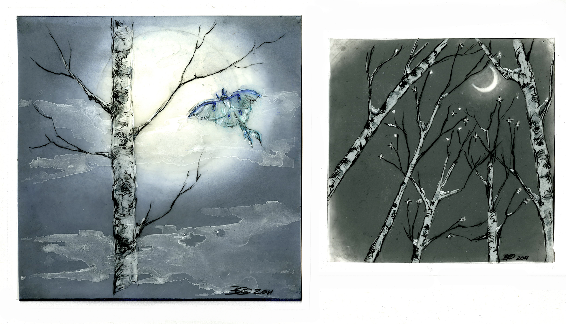 Mixed media on mylar