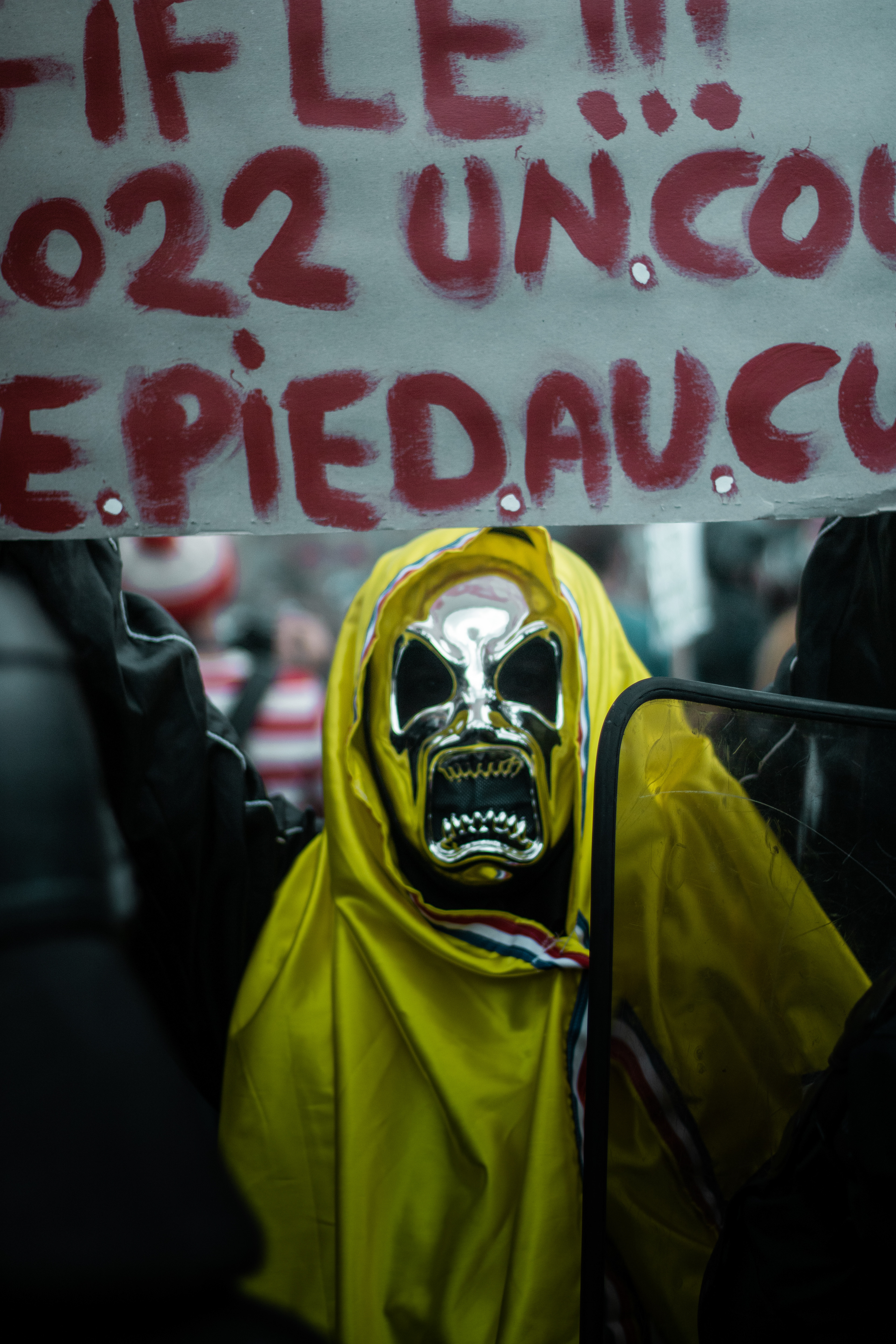 Portrait de manifestant.