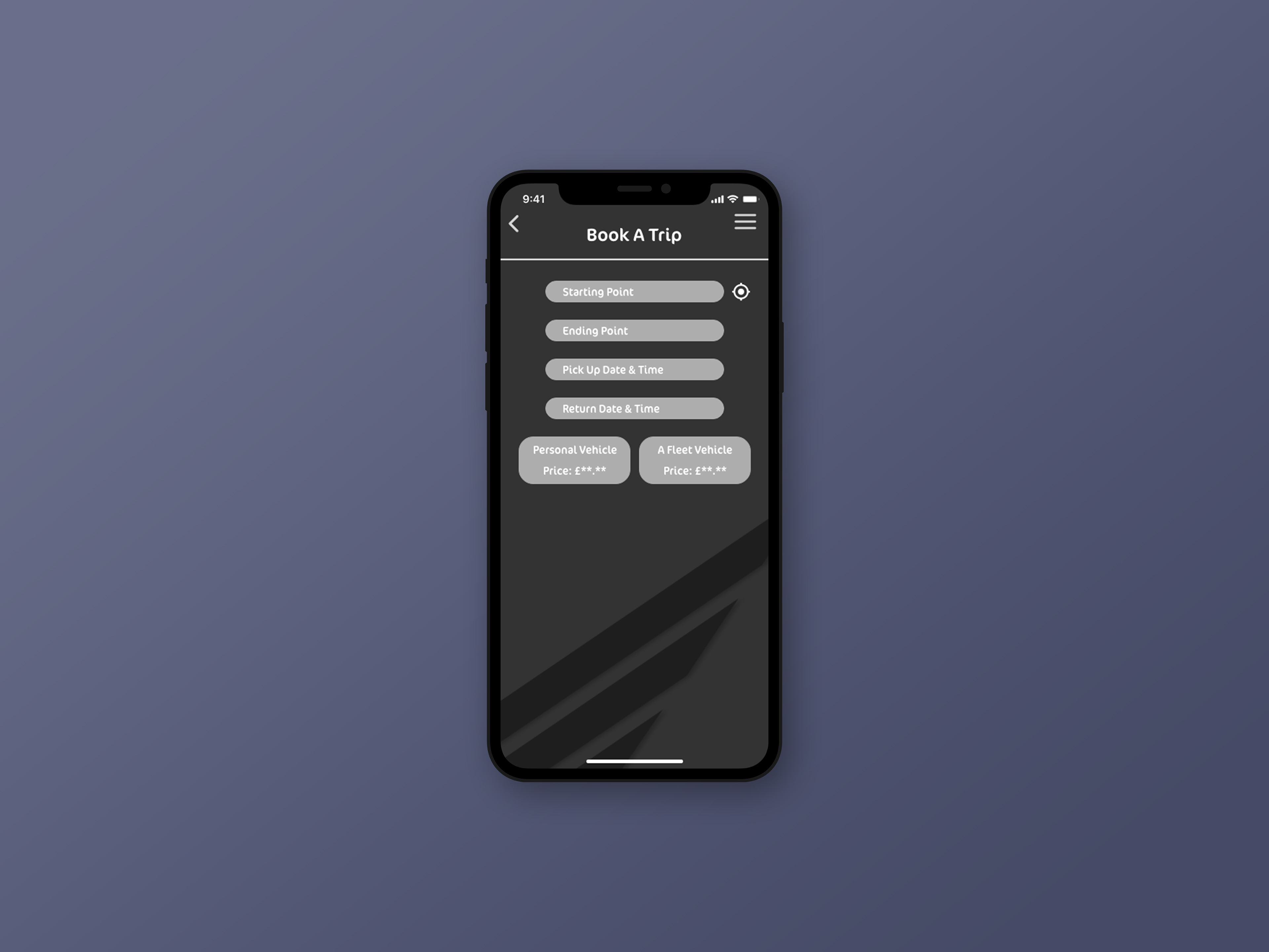Trip Booking Screen