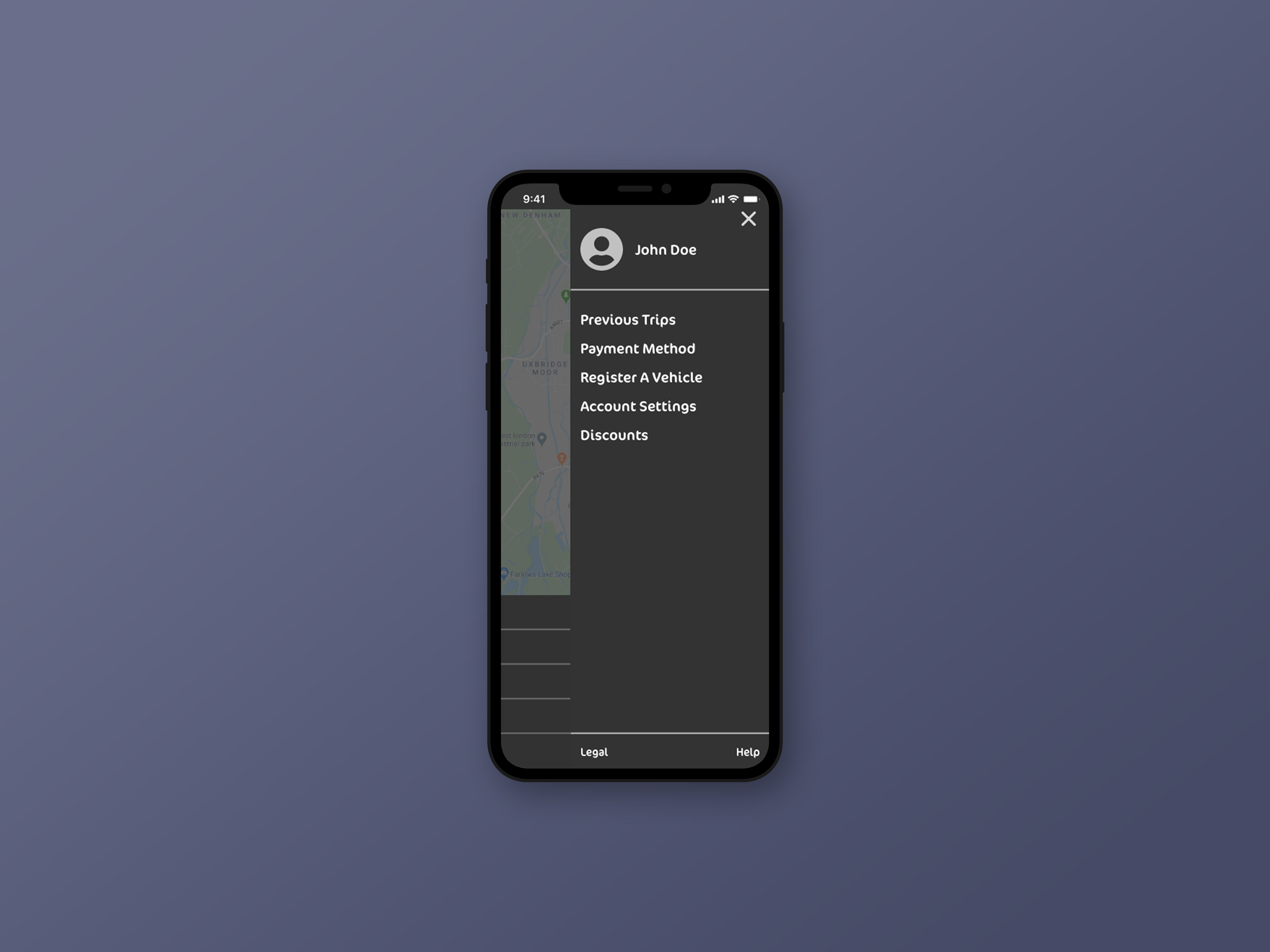 Home Screen With Menu