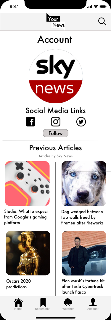 News Outlet Page