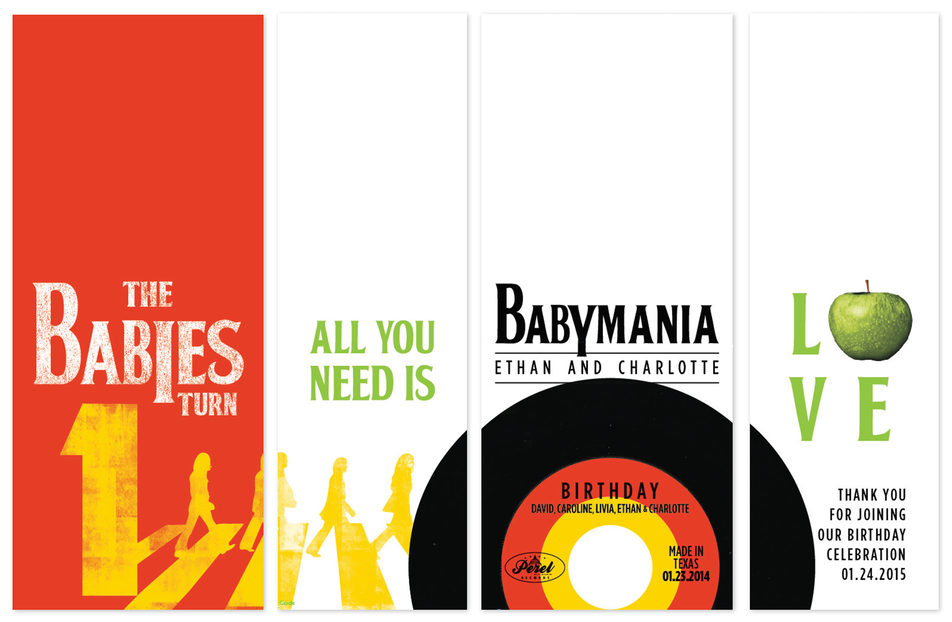 Client work: Custom order for candy bags for her twins' first birthdays.