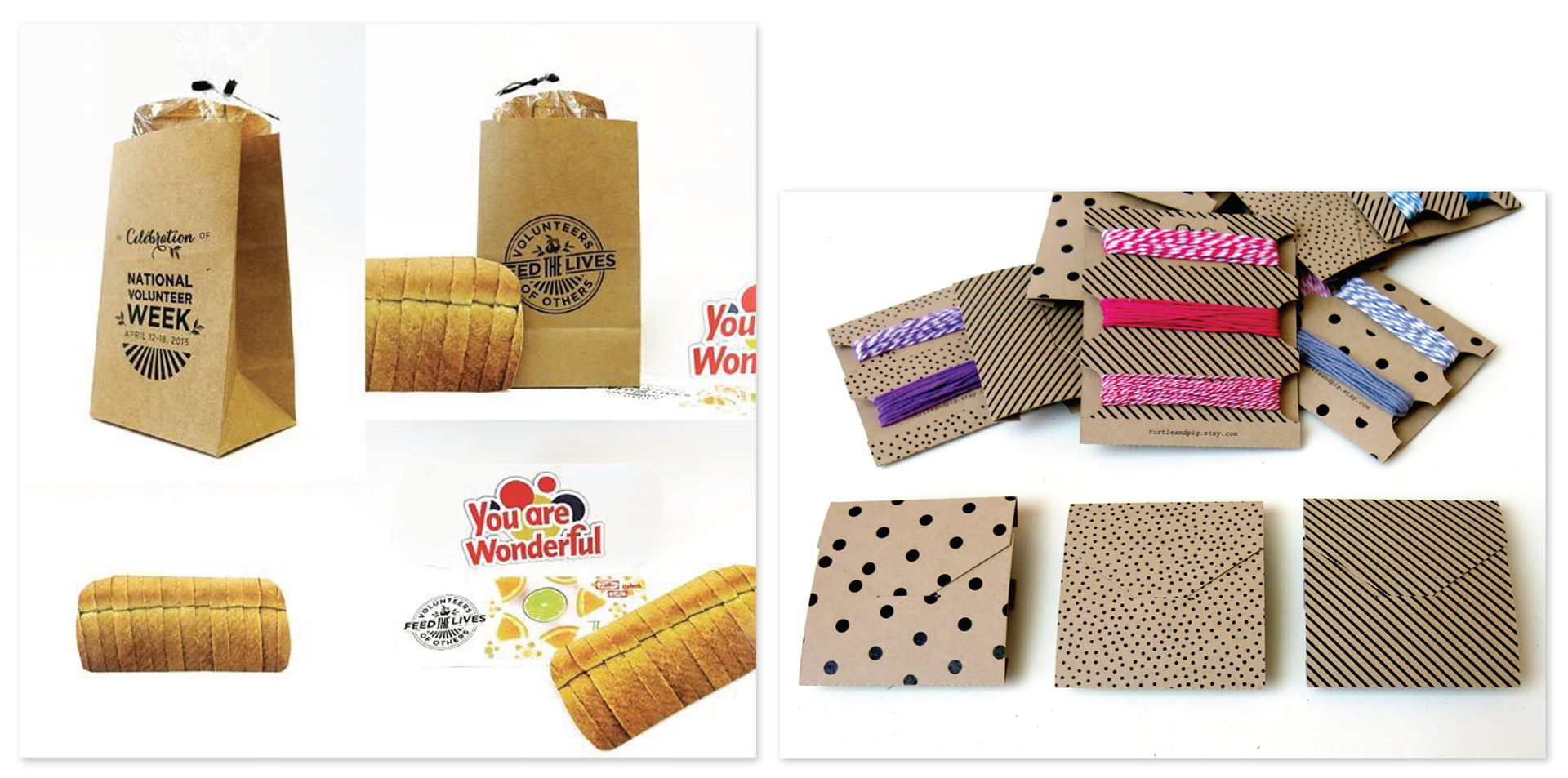 Client work: Gift card employee appreciation for volunteers. Baker's twine packaging.