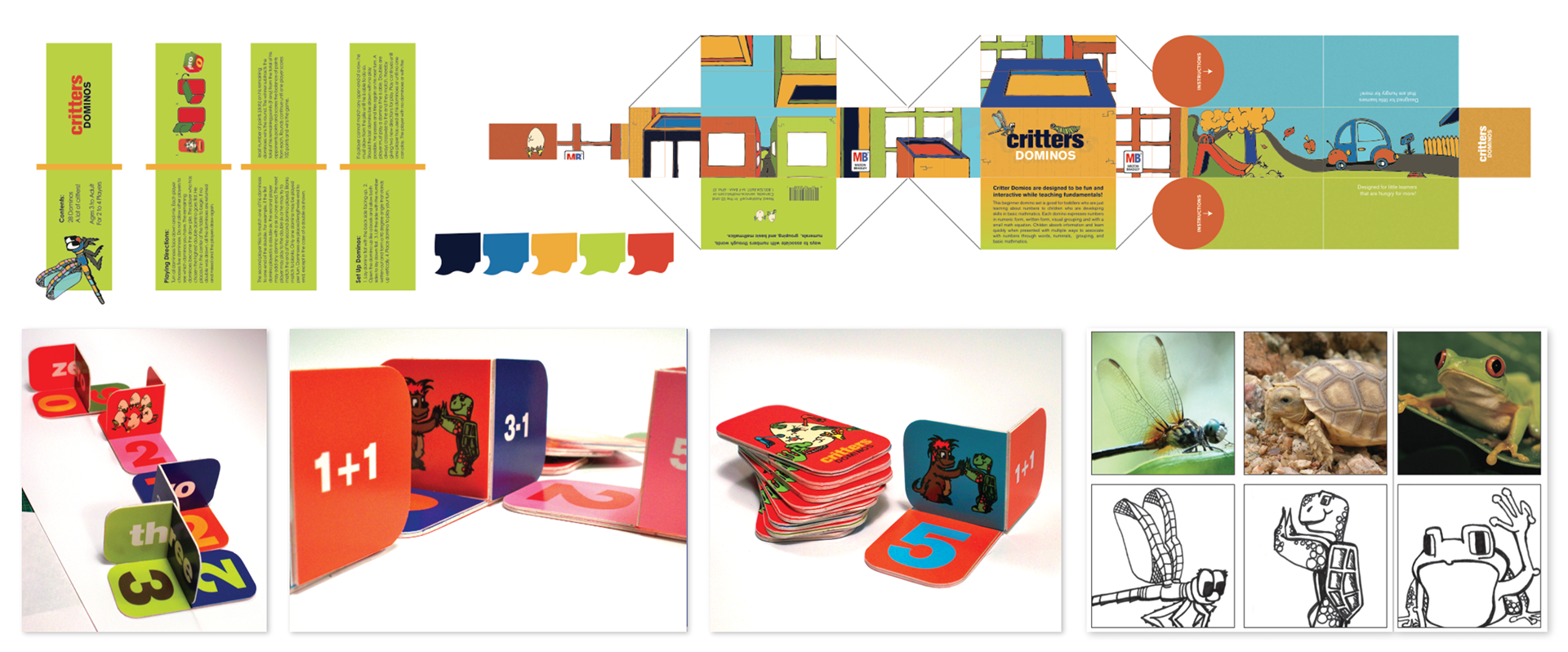 College Project: Dominos to help kids learn different ways to assess number - word form, mathmatically and number form.