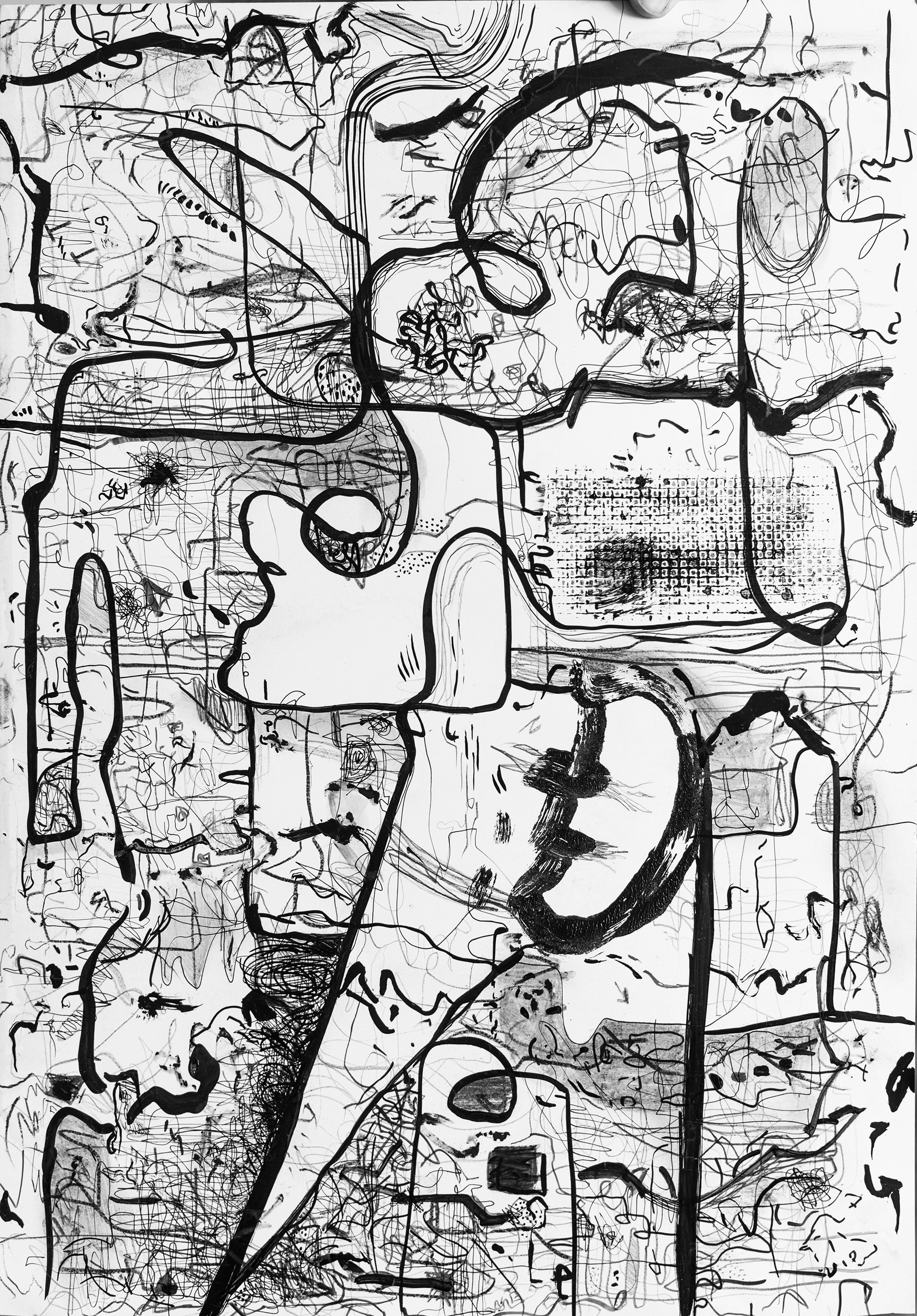 Landscape VI 30 cm x 42 cm Grafito, carbonilla, tinta, pastel y acrílico sobre papel 2020