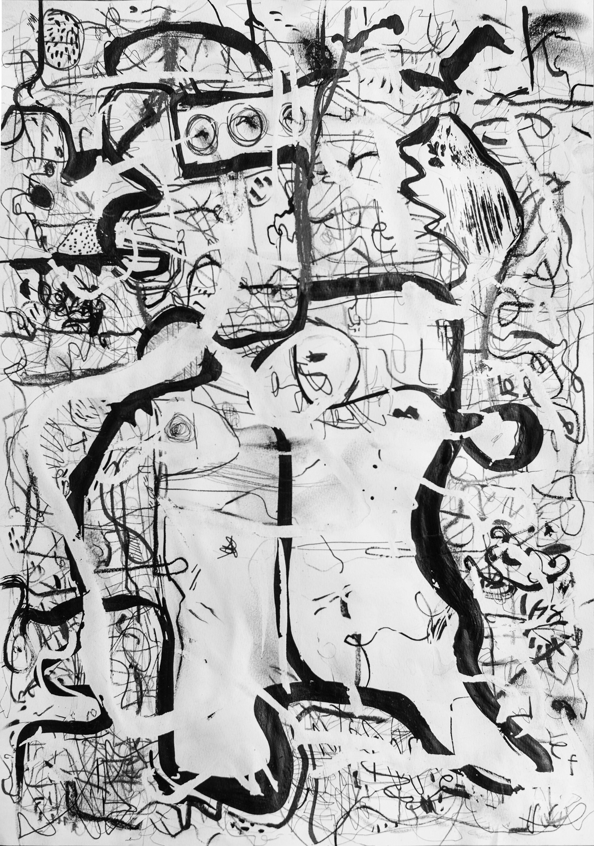 Universe V 30 cm x 42 cm Grafito, carbonilla, tinta, pastel y acrílico sobre papel 2020