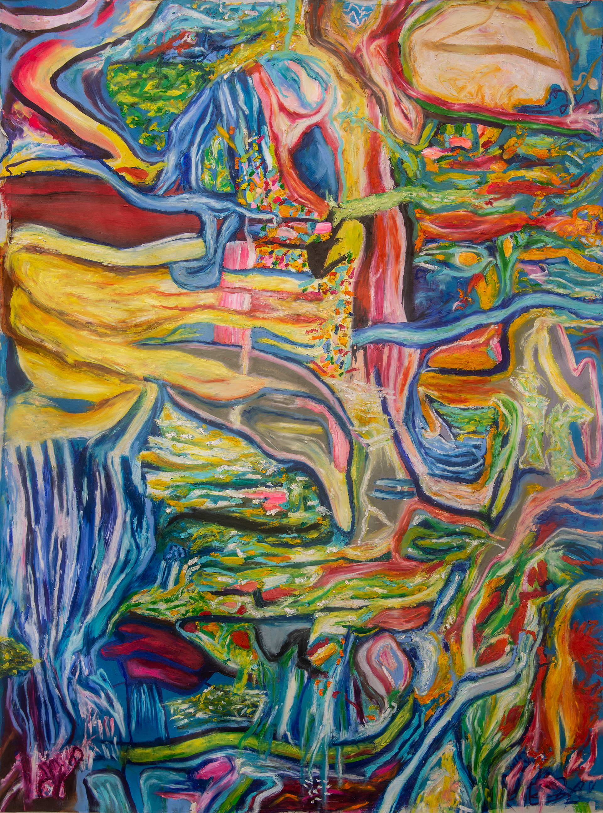 Blood and tears 137 cm x 100 cm óleo pastel sobre papel 2021