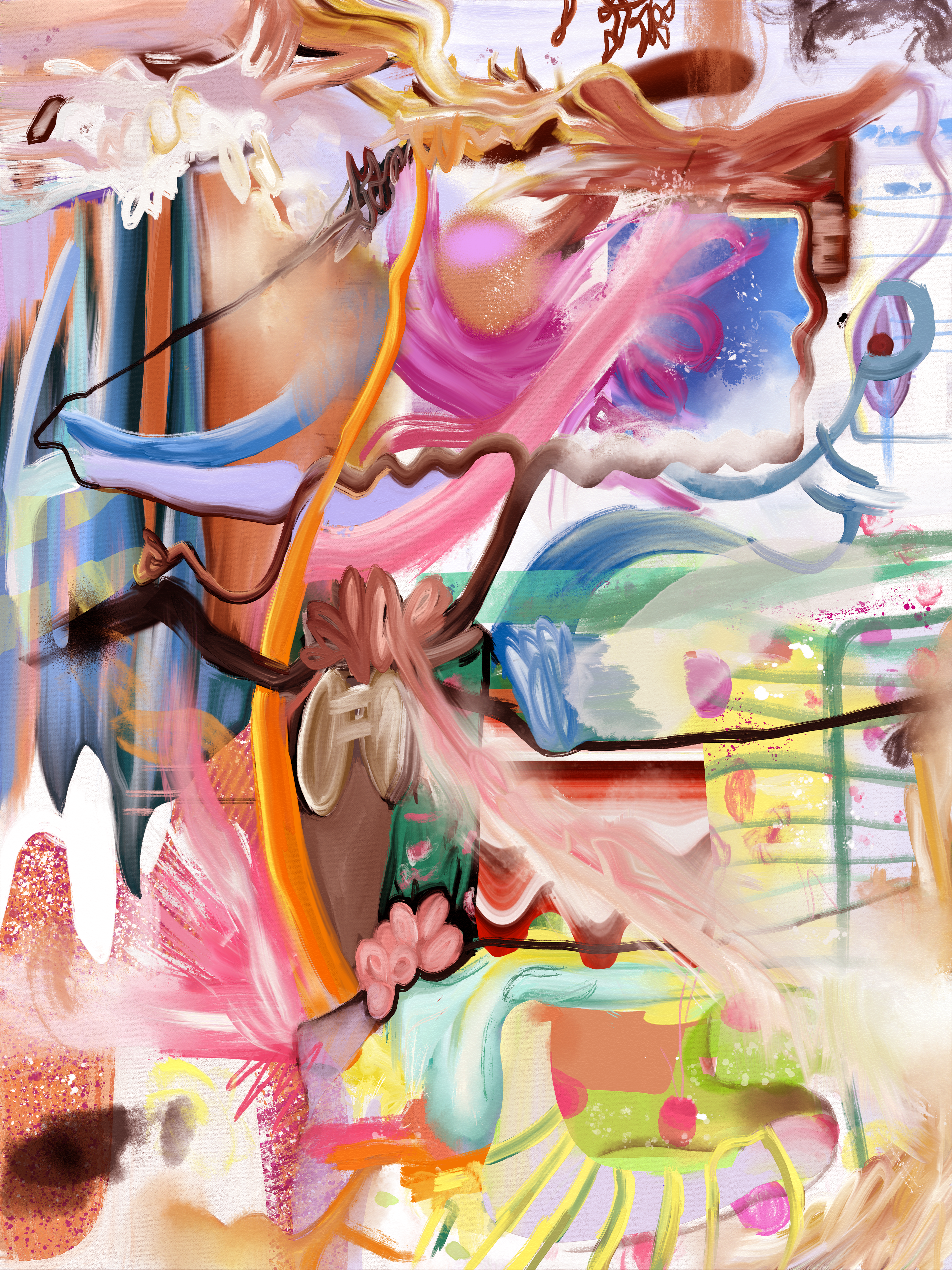 Me and the creatures 4500 x 6000 px pintura digital 2022