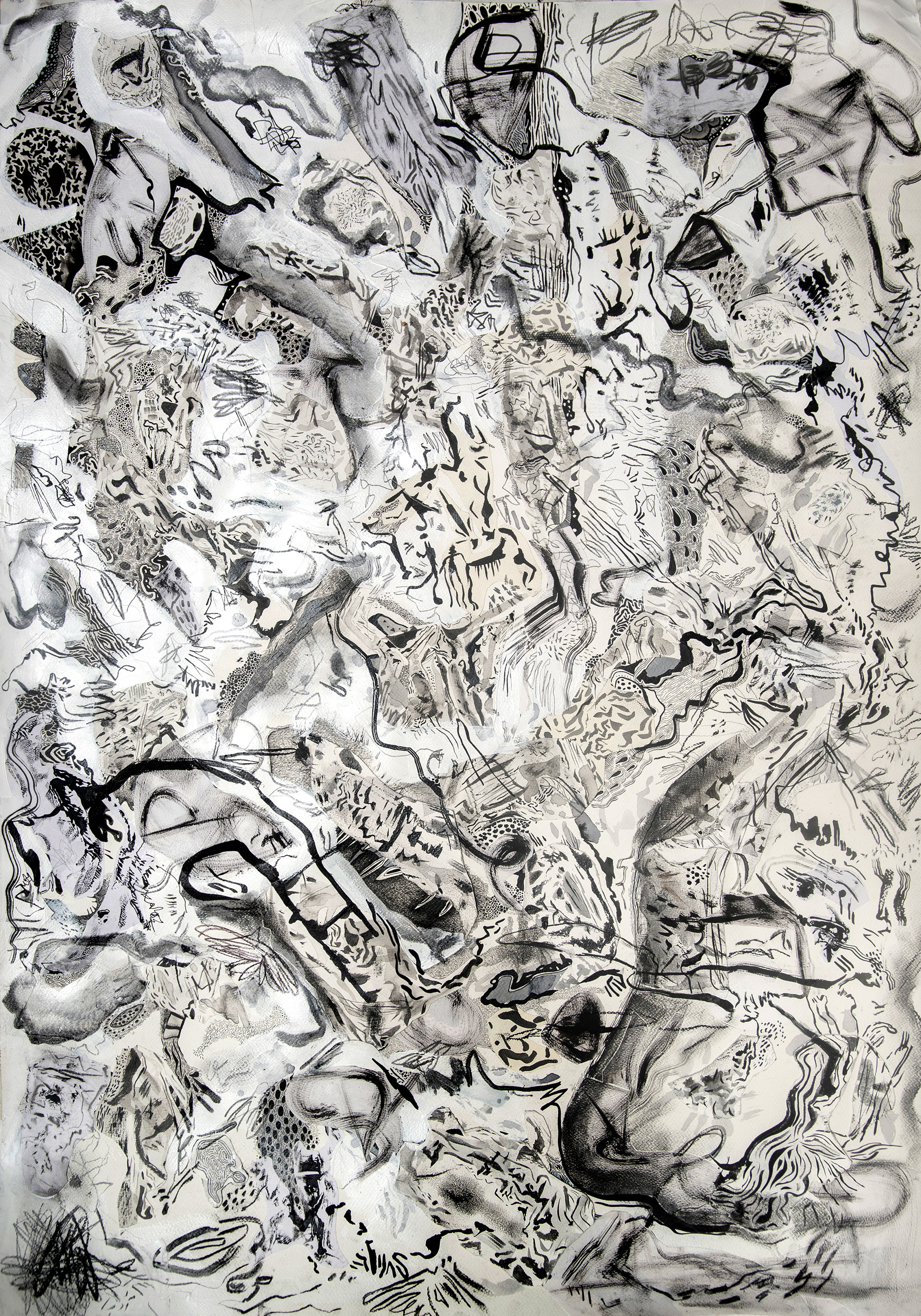 "E" Is for Evil, E is for him 70 cm x 100 cm Técnica mixta sobre papel 300 grs 2021