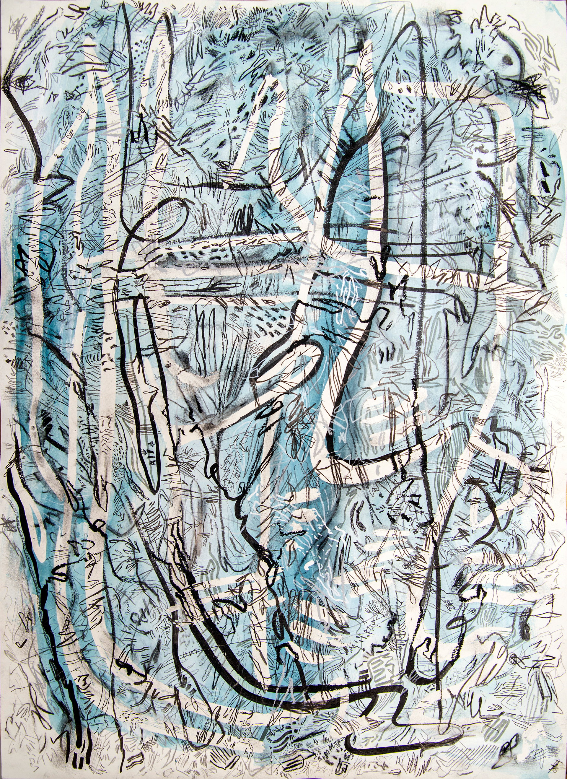 Meine Hölle 50 cm x 70 cm . Técnica mixta sobre papel. 2021
