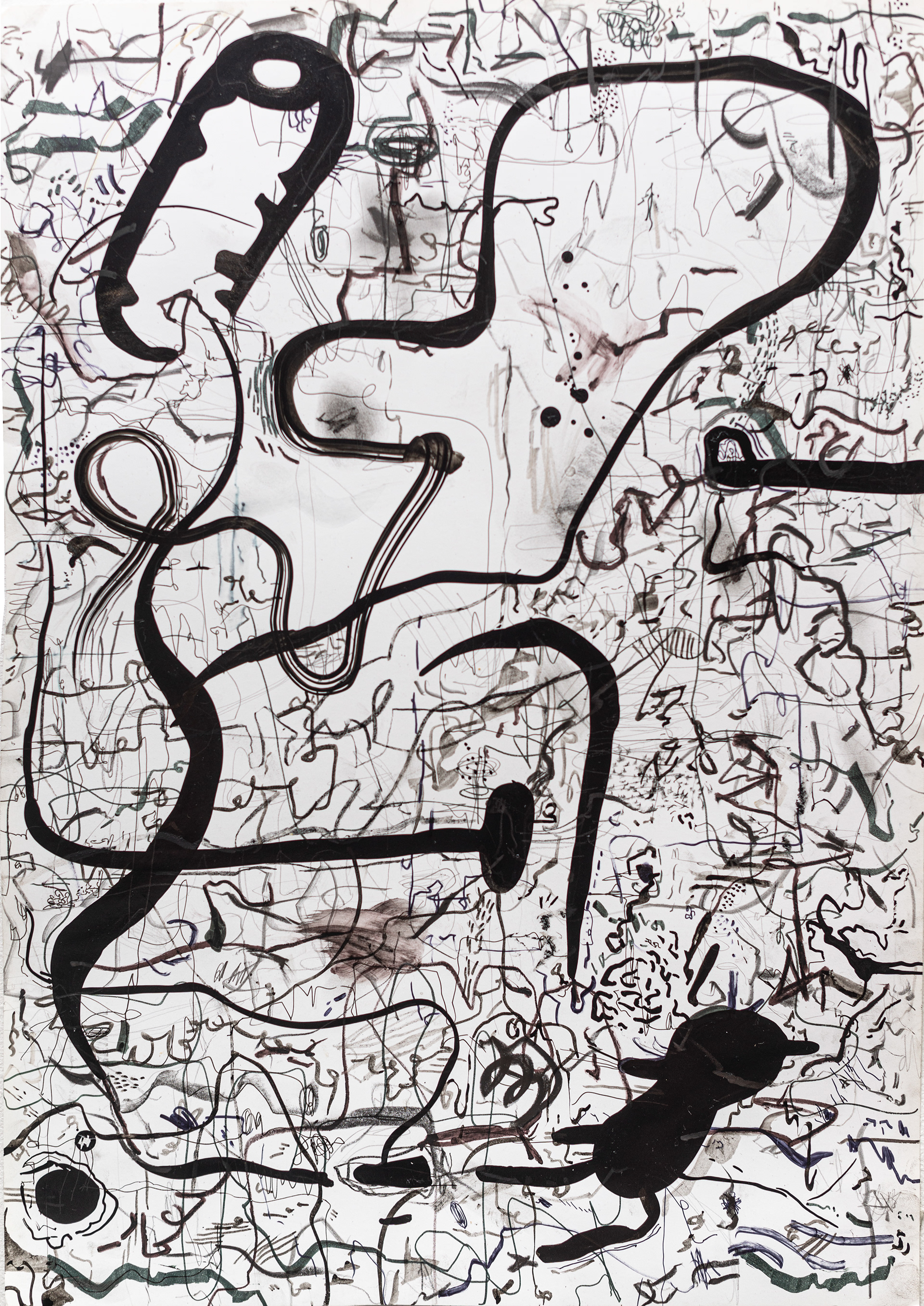 Landscape IX Grafito, carbonilla, tinta, pastel y acrílico sobre papel 50 x 70 cm 2020