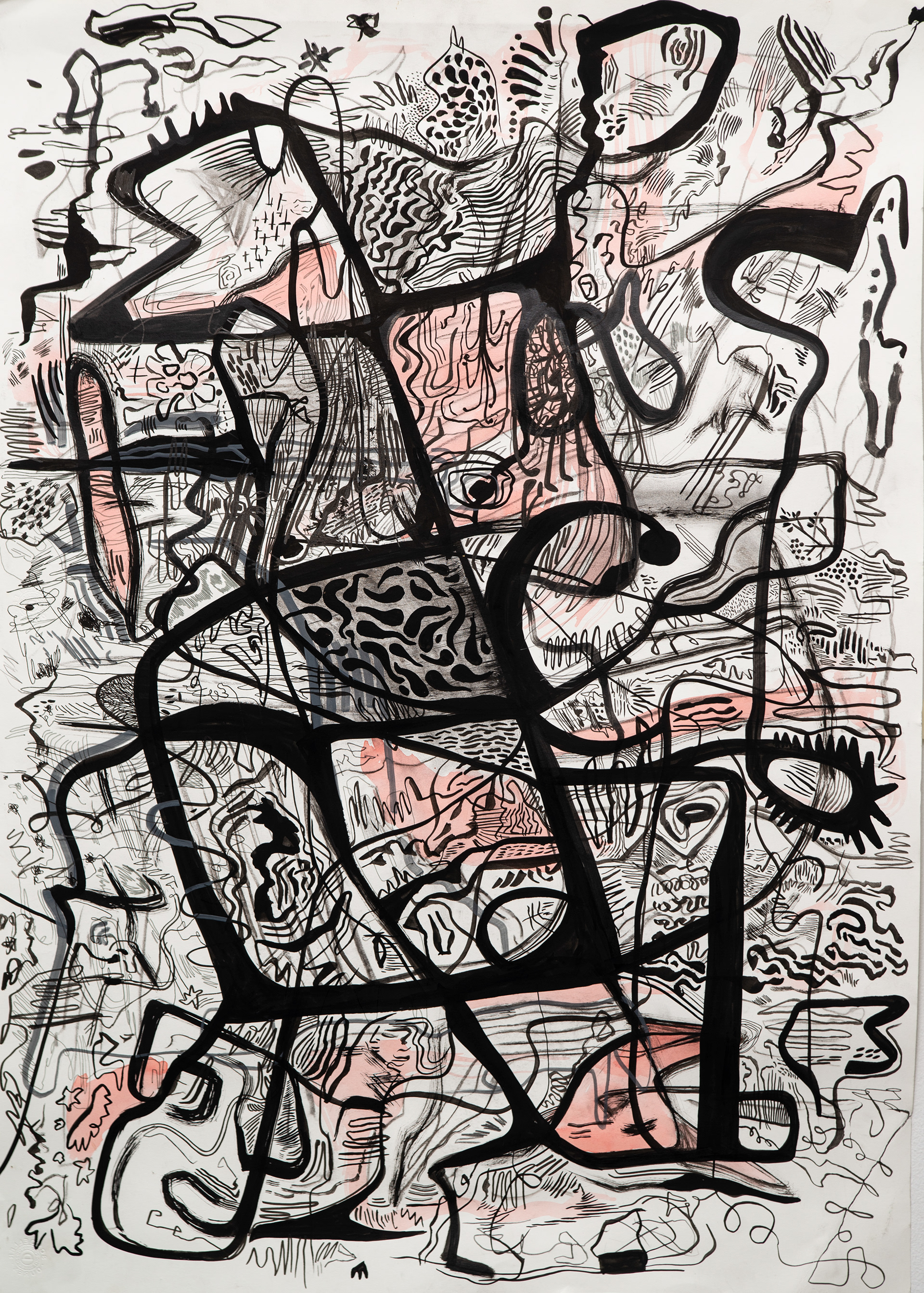 Portrait IX tinta, carbonilla, grafito y acuarela sobre papel 50 cm x 70 cm 2020