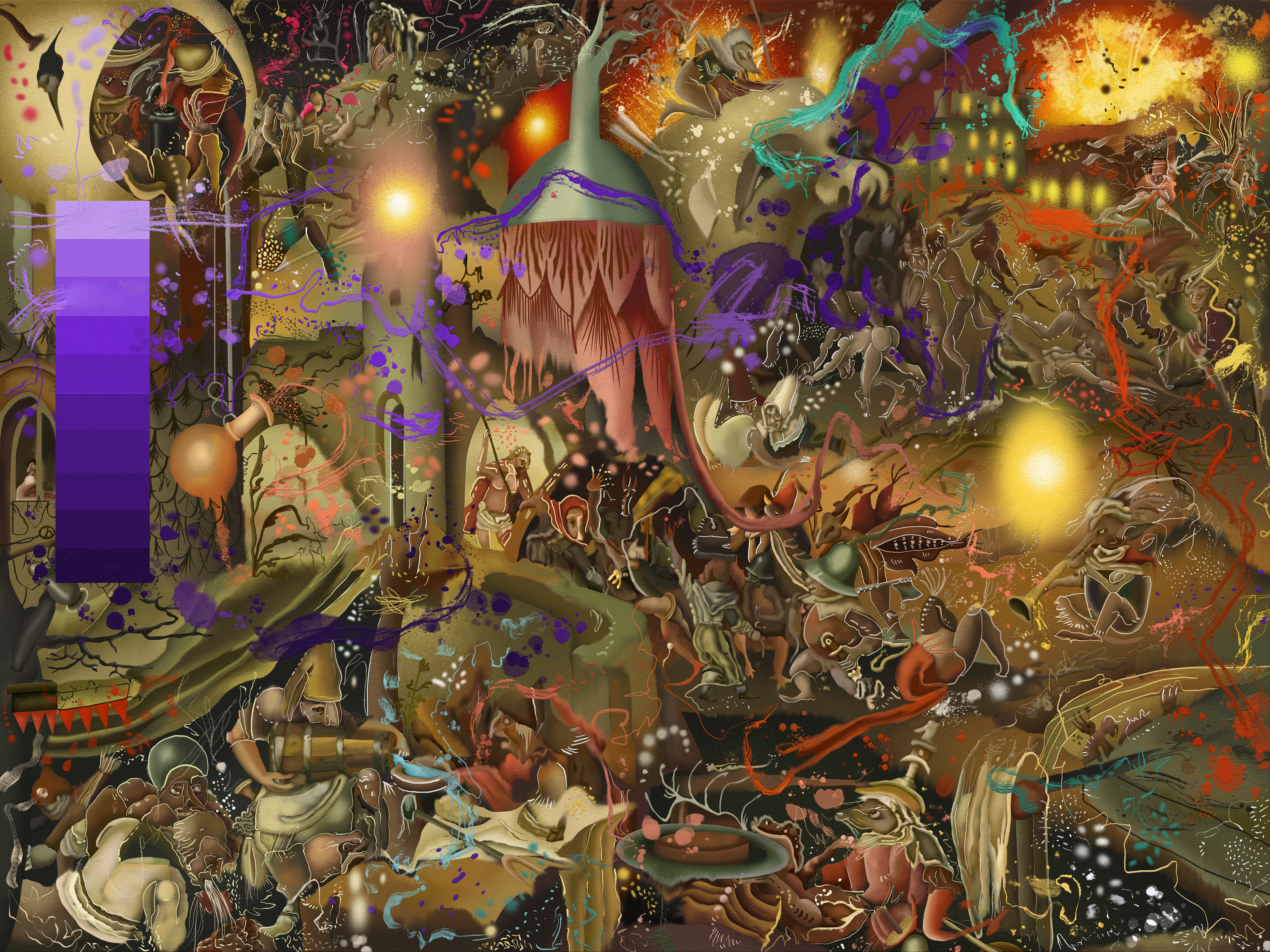 The Harrowing of Hell técnica mixta sobre papel Hahnemühle 60cm x 80 cm 2023
