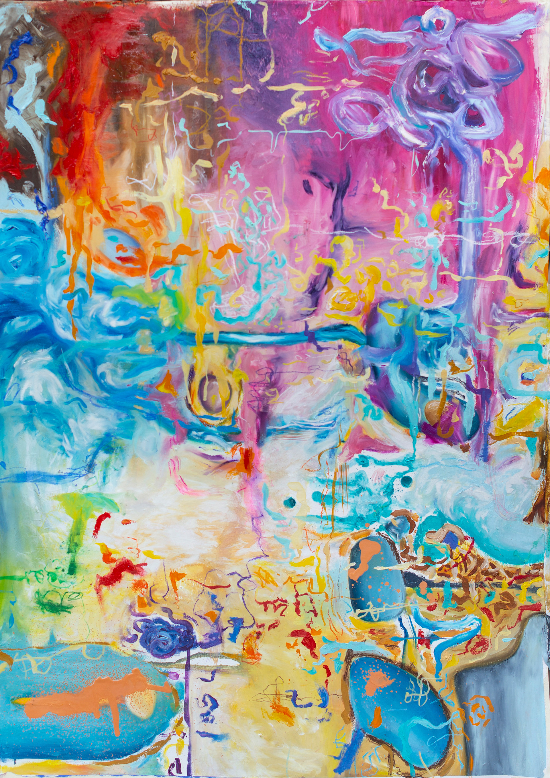 Landscape IV Acrílico, óleo, pasteles y collage sobre cartulina americana 70 cm x 100 cm 2020