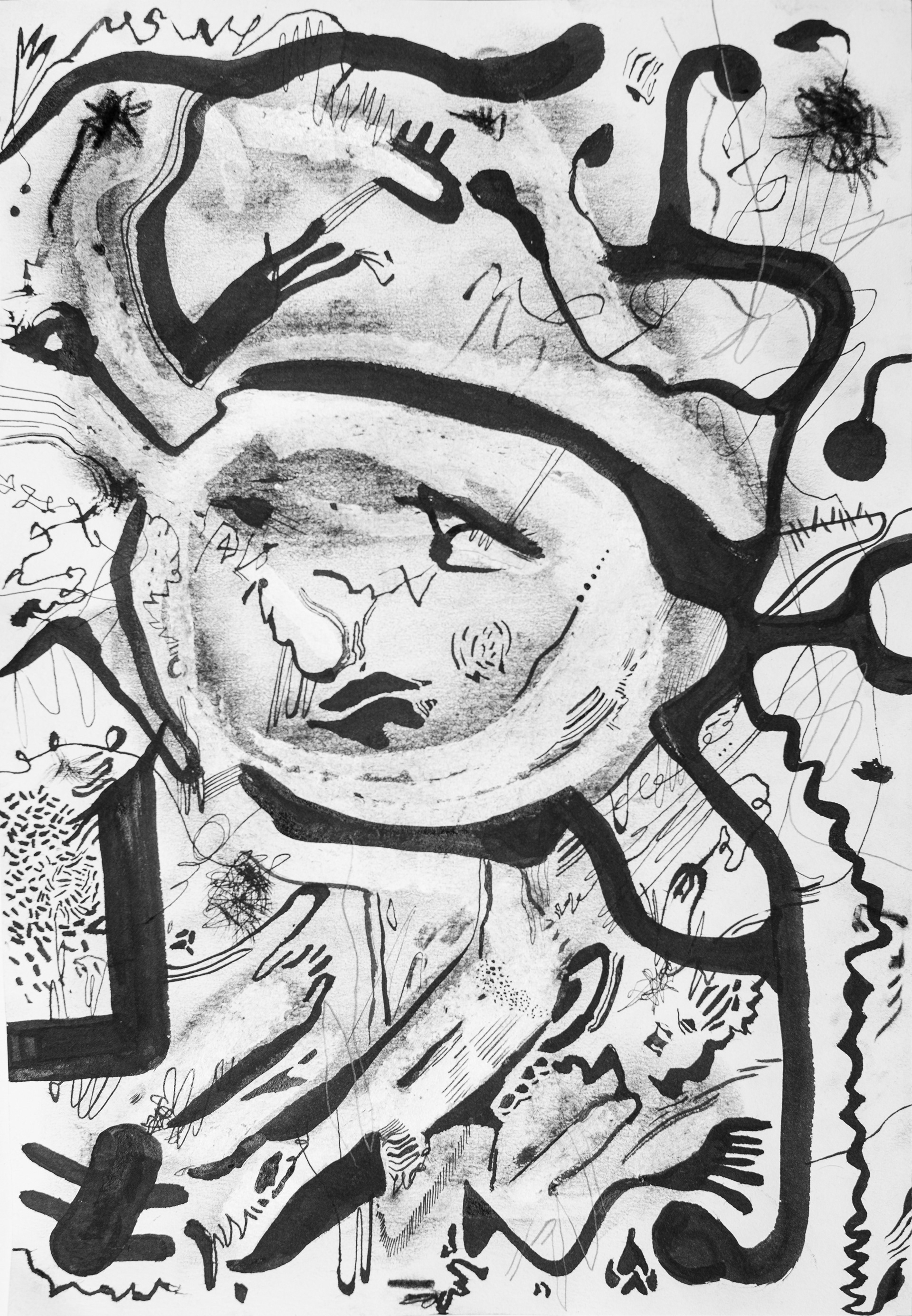 I saw him that night. 39 cm x 26 cm. Técnica mixta sobre papel 2021