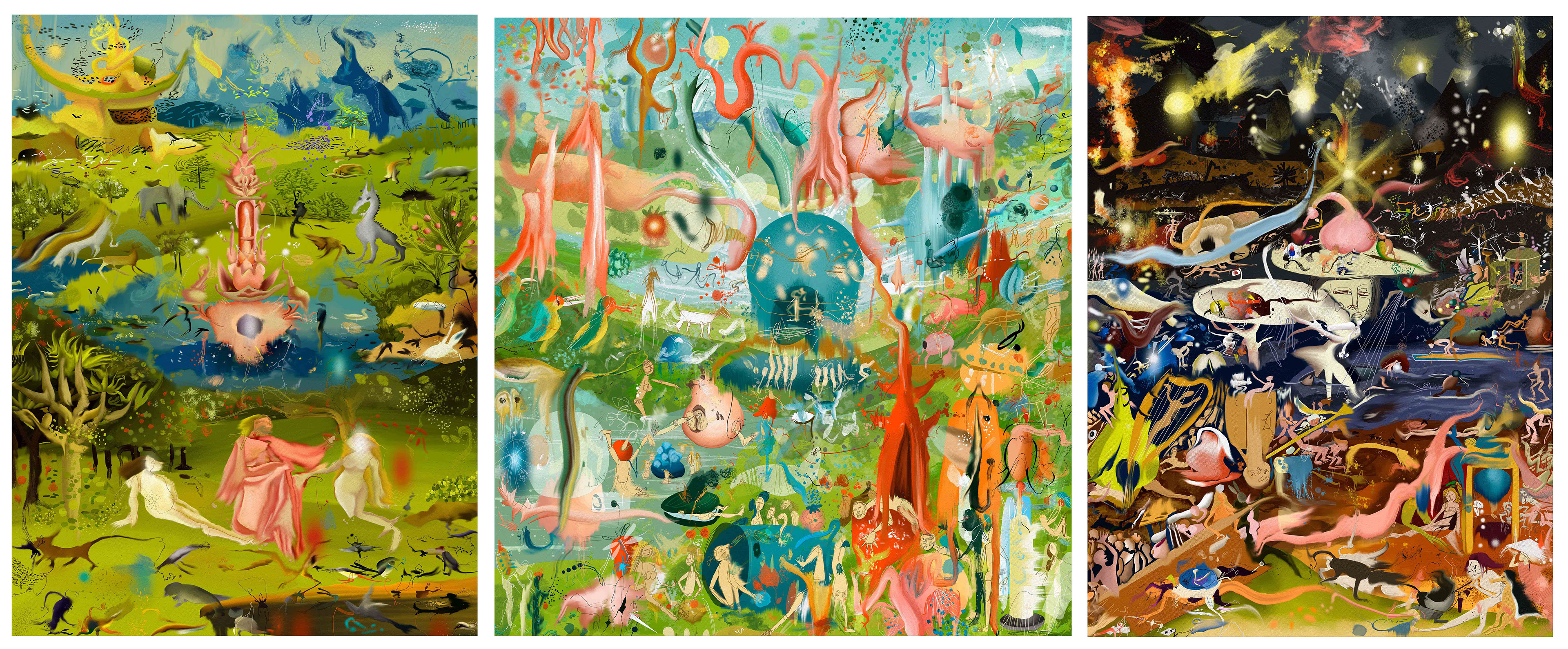 A Deconstructed Garden técnica mixta sobre papel Hahnemühle 140 cm x 80 cm 2023