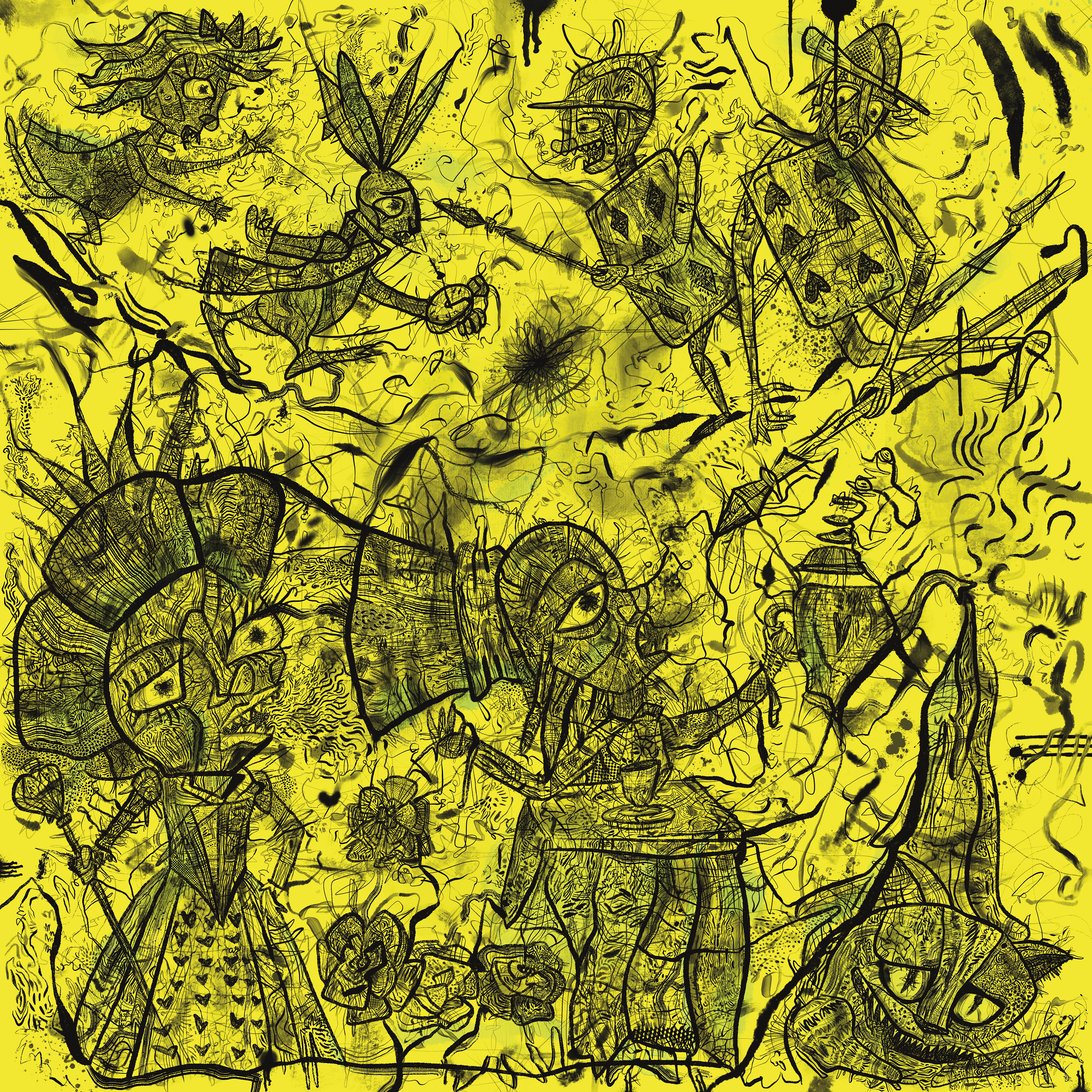 Malicia técnica mixta sobre canvas acrílico 150 cm x 150 cm 2023