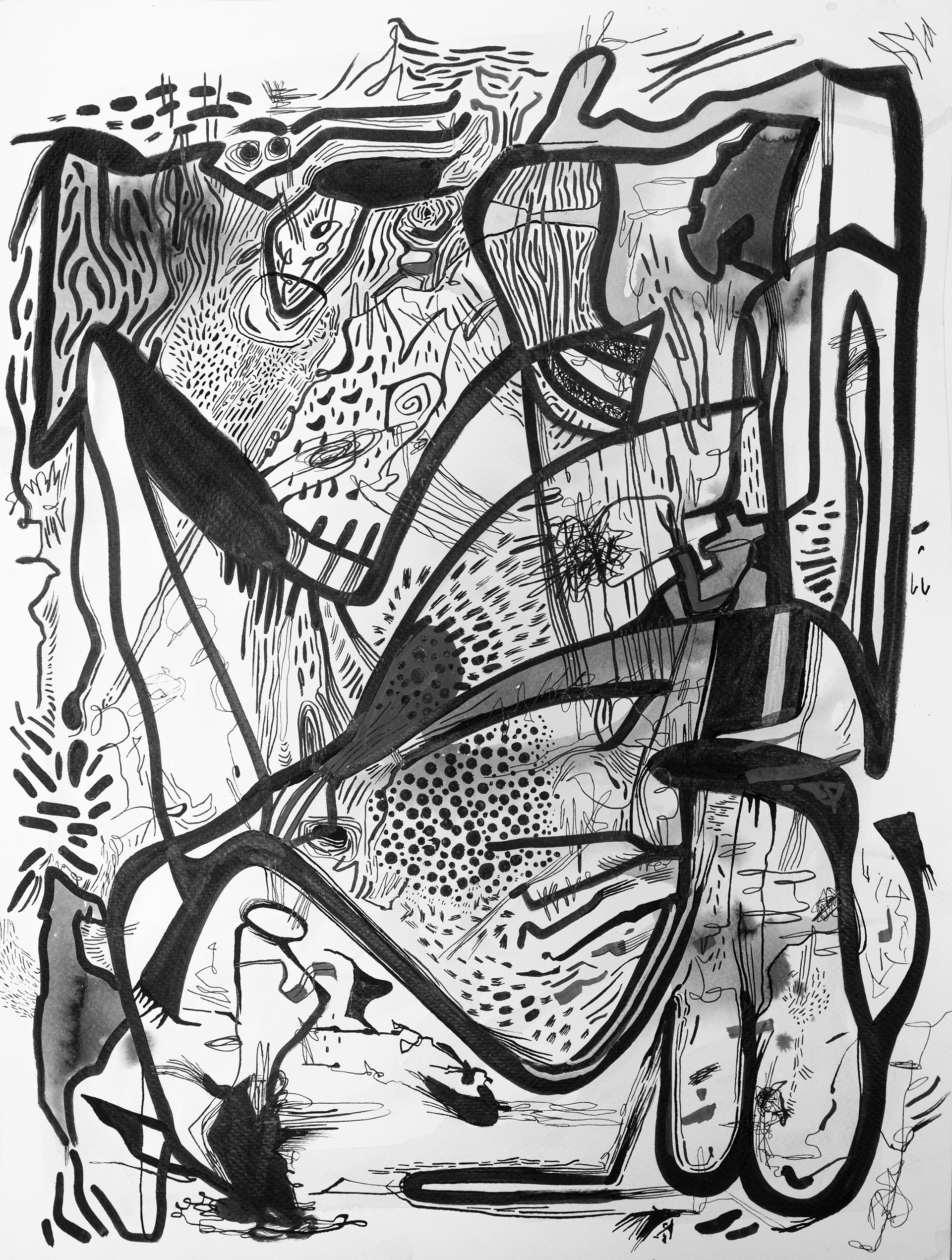 Dream landscape IV tinta y acuarela sobre papel 48x36