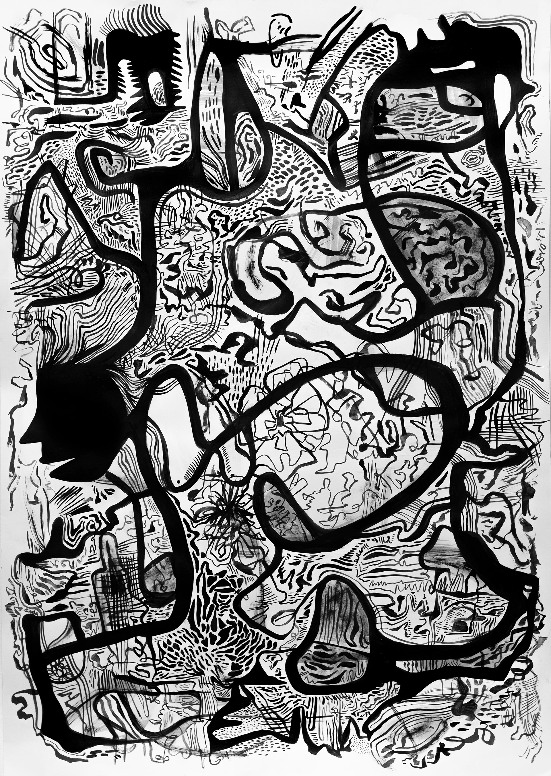 Portrait VIII tinta y acrílico sobre papel 50 cm x 70 cm 2020