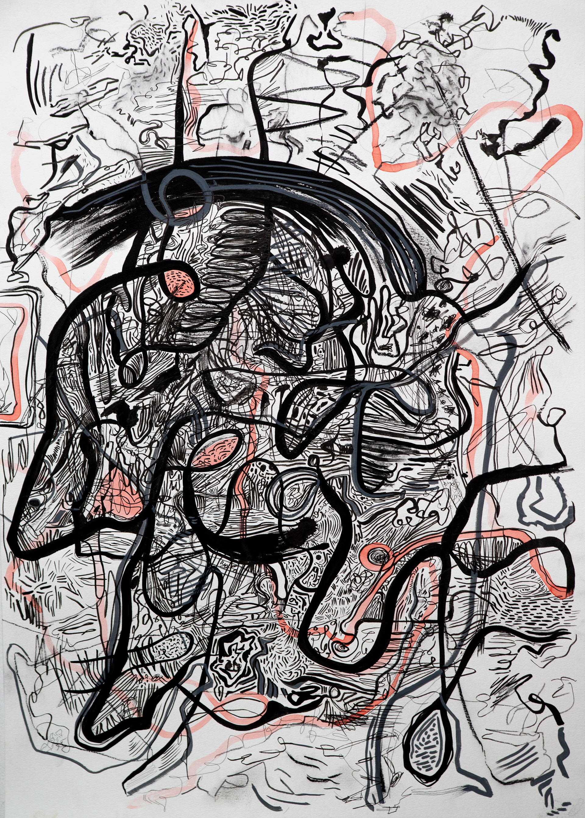 Portrait X tinta y acuarela sobre papel 48 cm x 36 cm 2020