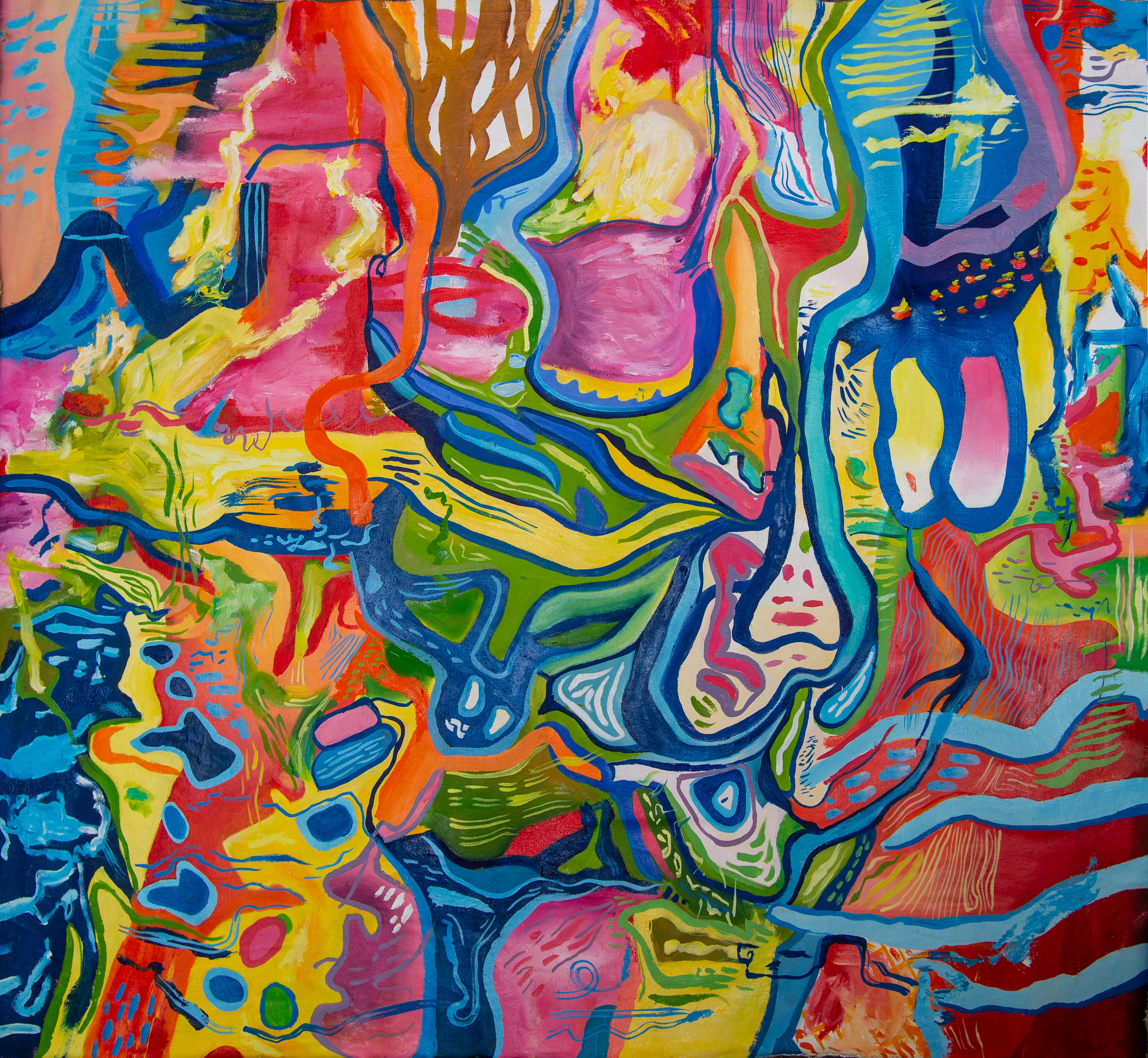 Under water óleo sobre lienzo 80 cm x 90 cm 2020
