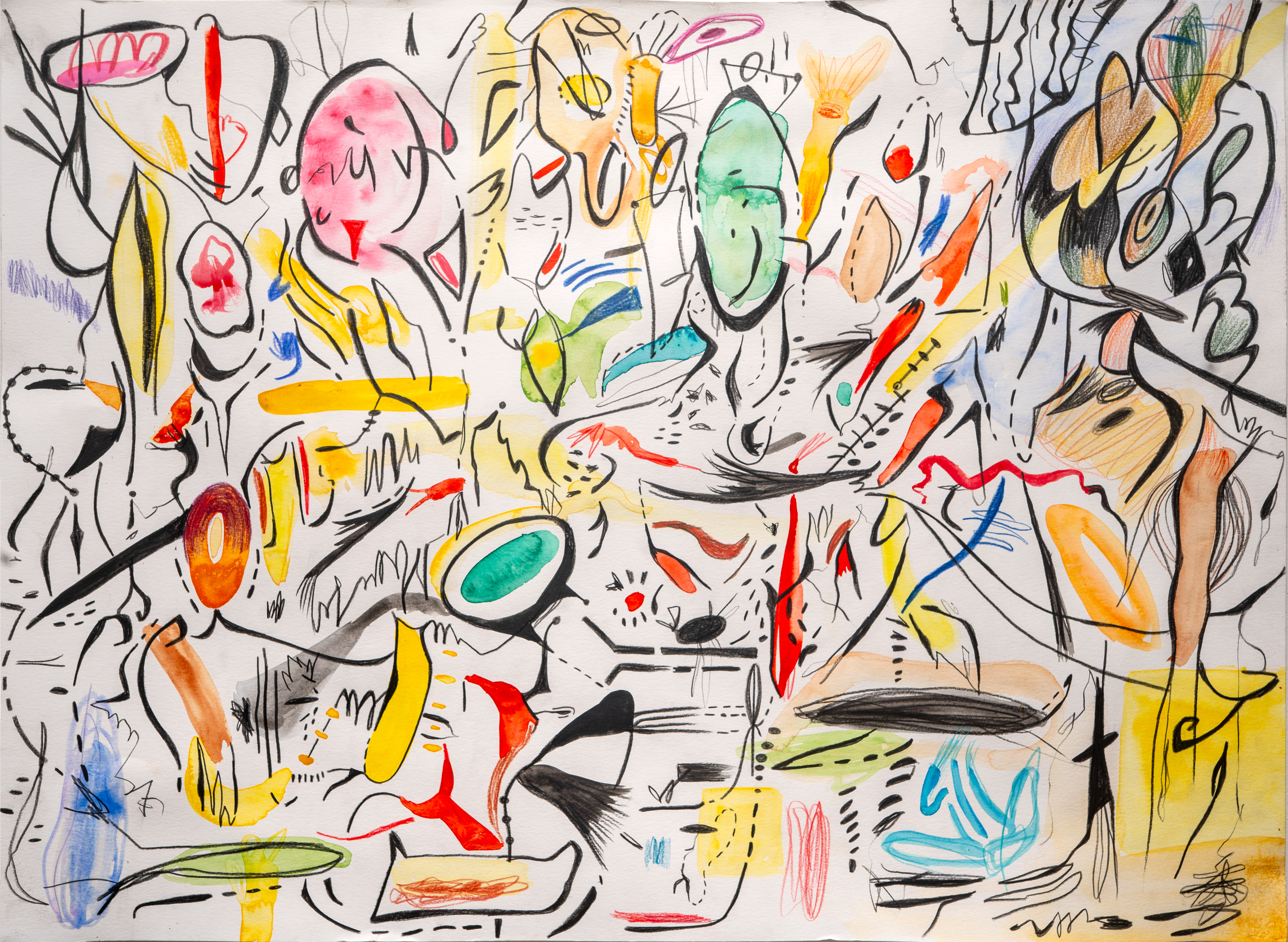 Nothing is what it seems guache, acrílico y lápices policromos sobre papel 300 grs 50 cm x 70 cm 2023