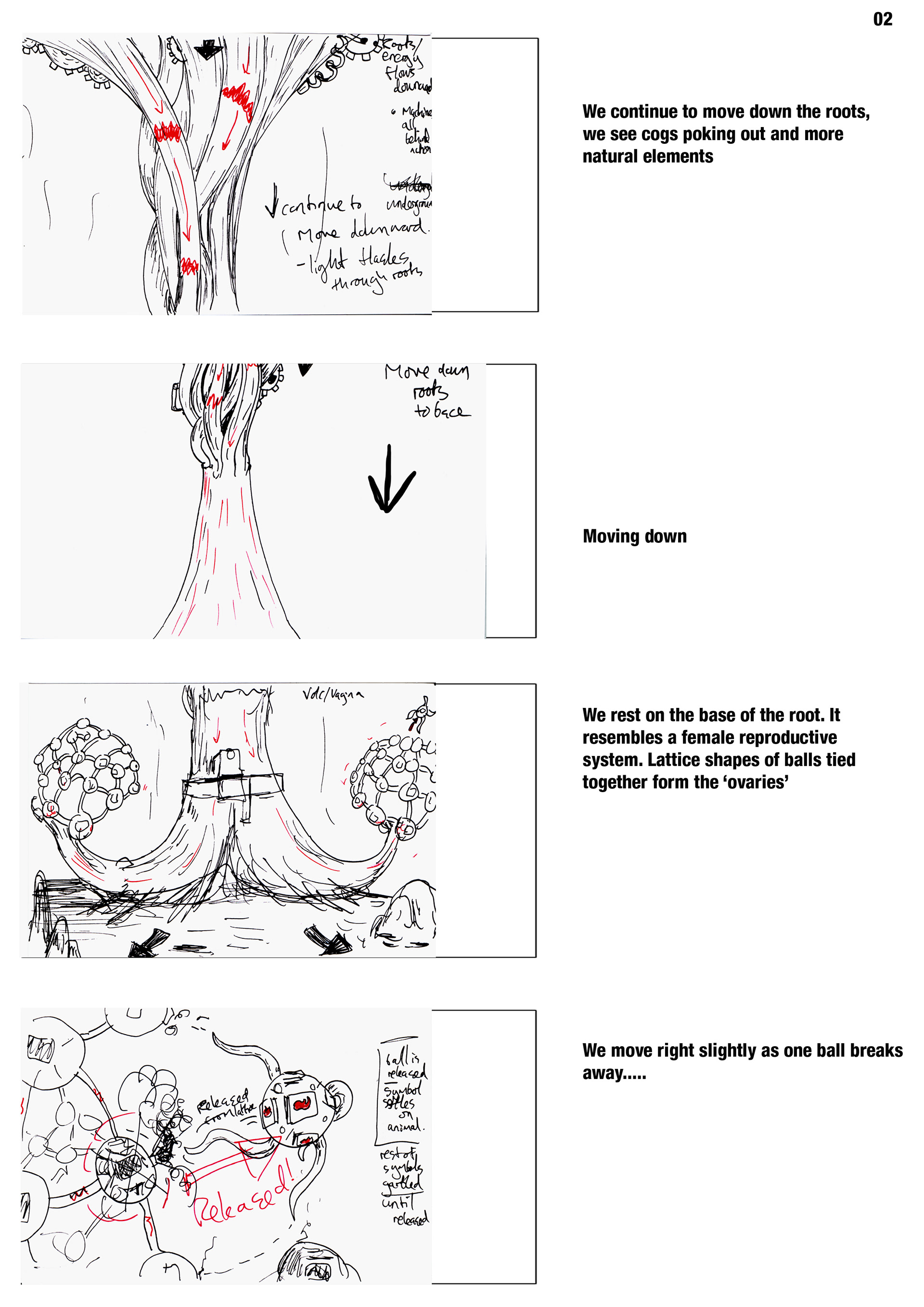 Storyboard for a film made from leftover amodels/animation from a Nickelodeon project