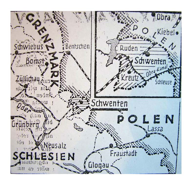 Wolne Państwo Świętno. Prawdopodobnie jedyna mapa tego państwa. Gazeta "Die Grüne Post" z 25.XII.1932 r.