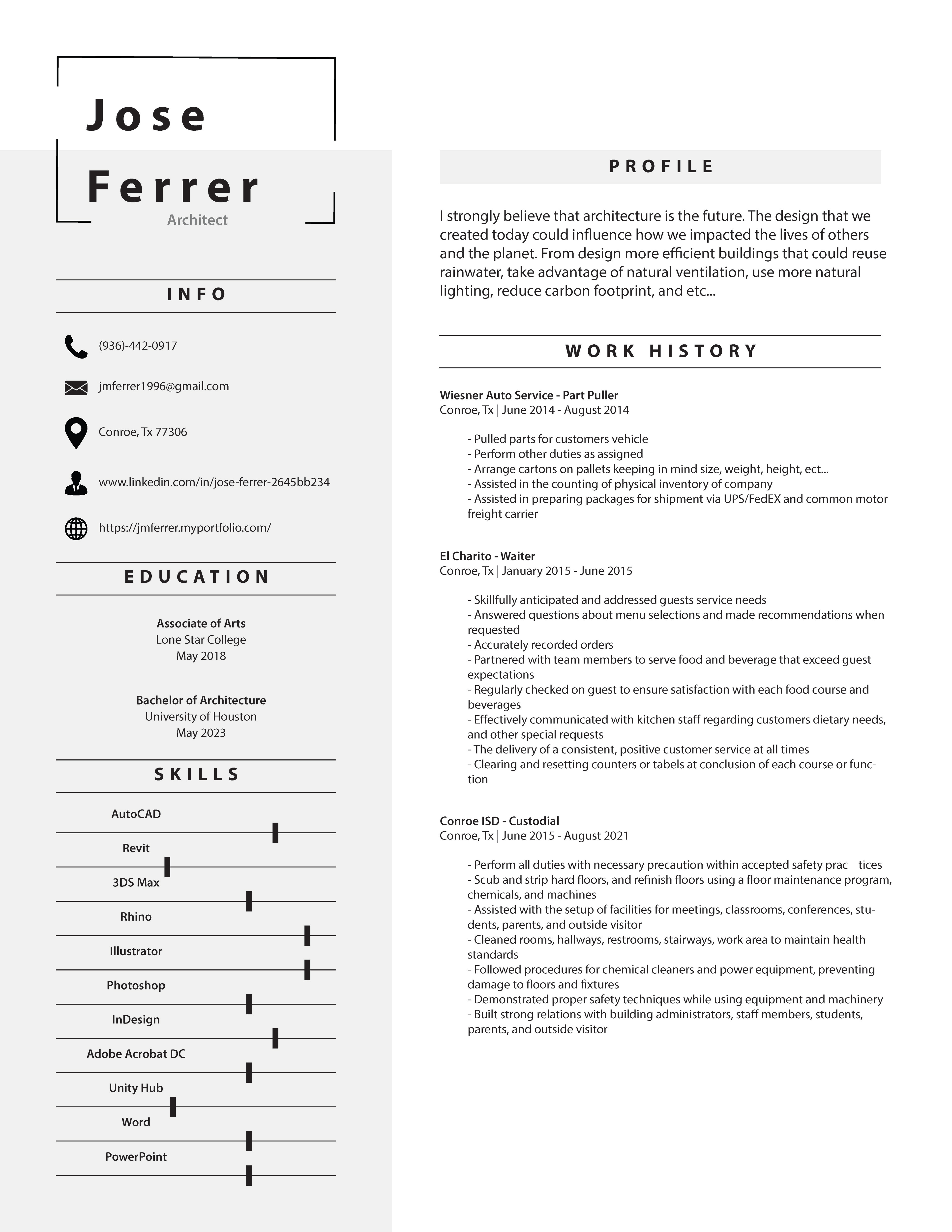 Jose Ferrer - Resume