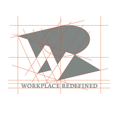 John Breakey logo process: Workplace Redefined logo made with Adobe Illustrator using alignment grids as an overlay.