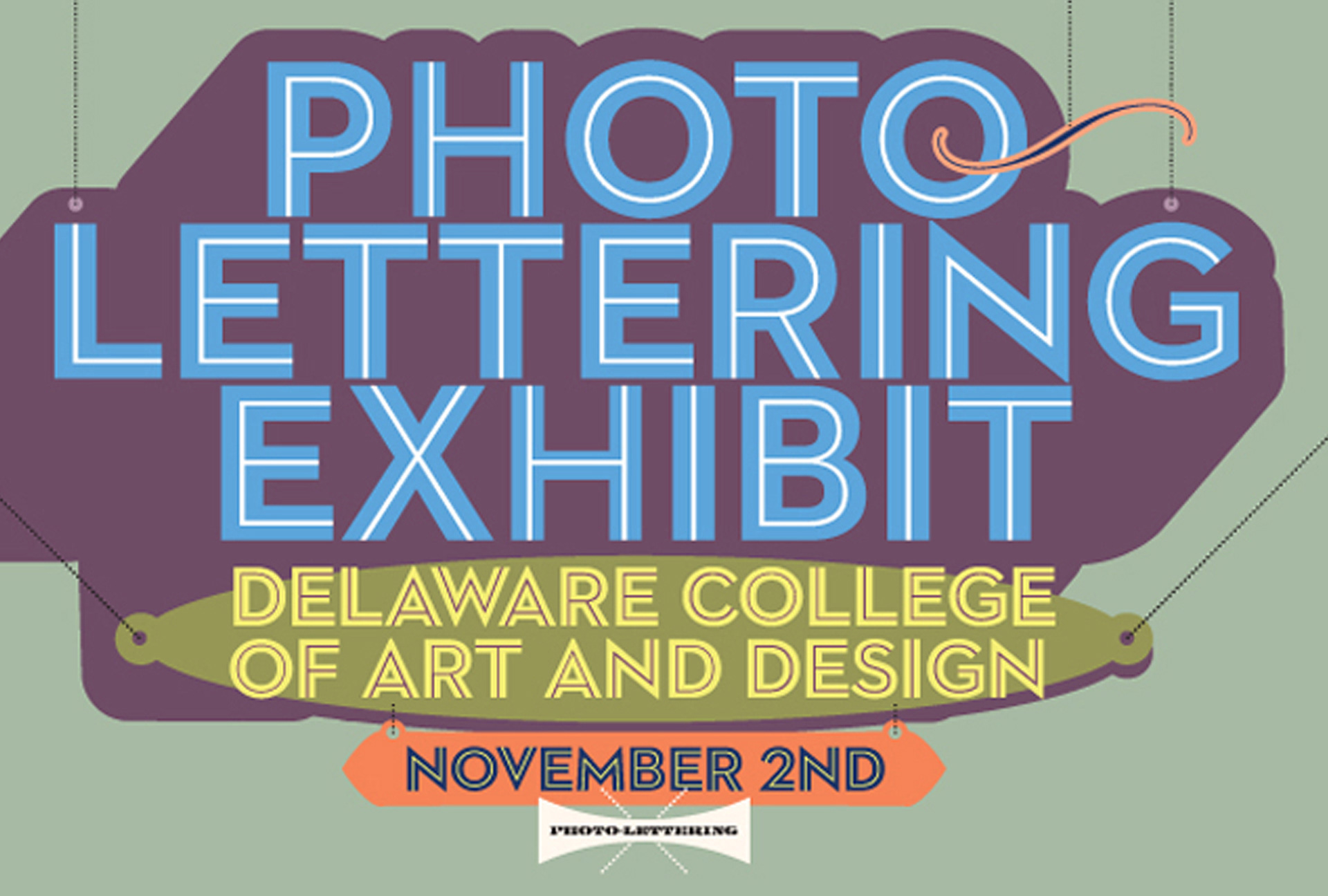 John Breakey's design process, image number six. Postcard design for a typographic exhibit the the College.