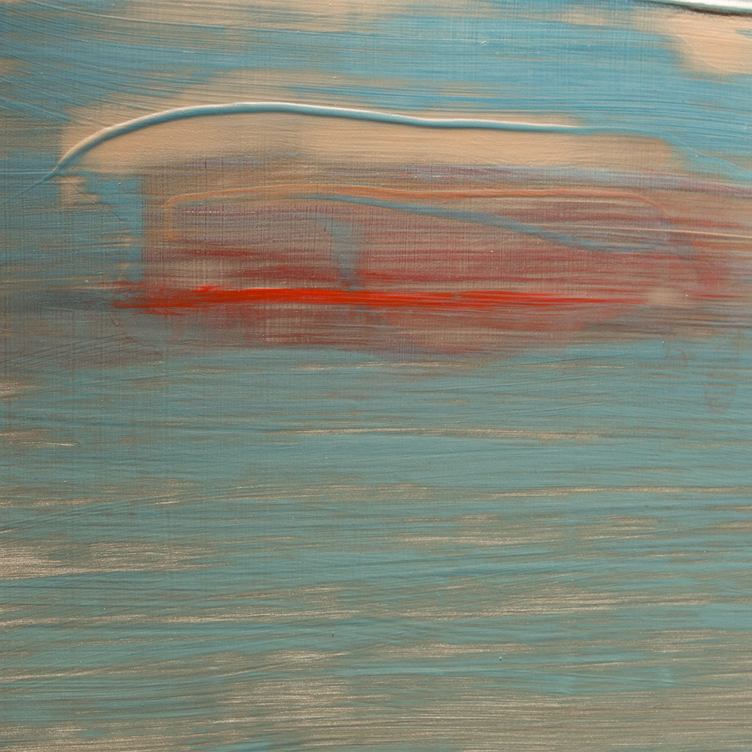 JohnBreakeyStdio; 2020 Detail of Red Stripe Cloud painting