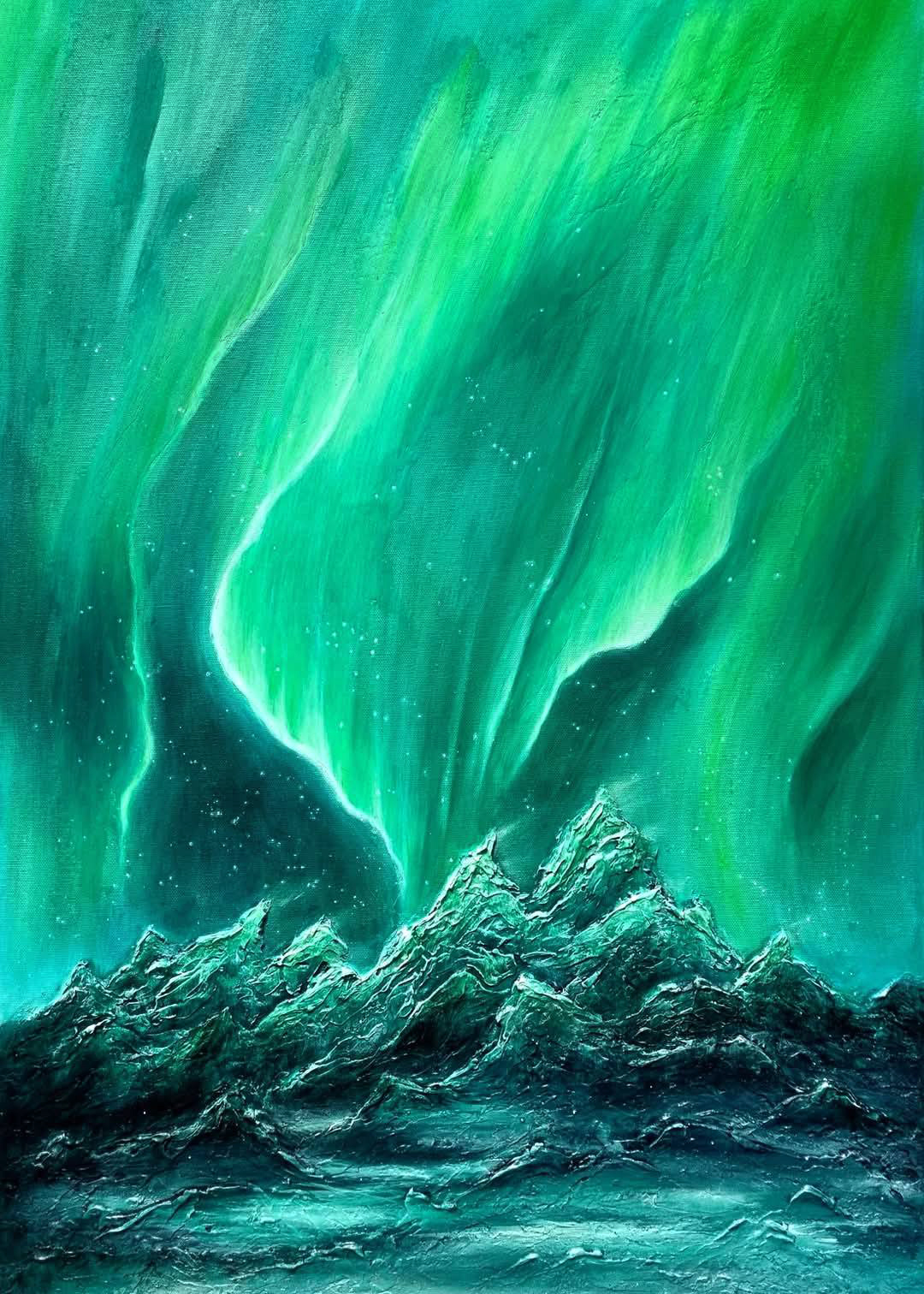Dost臋pny - "艢wiat艂o nocy" - akryl, p艂贸tno 50x70cm