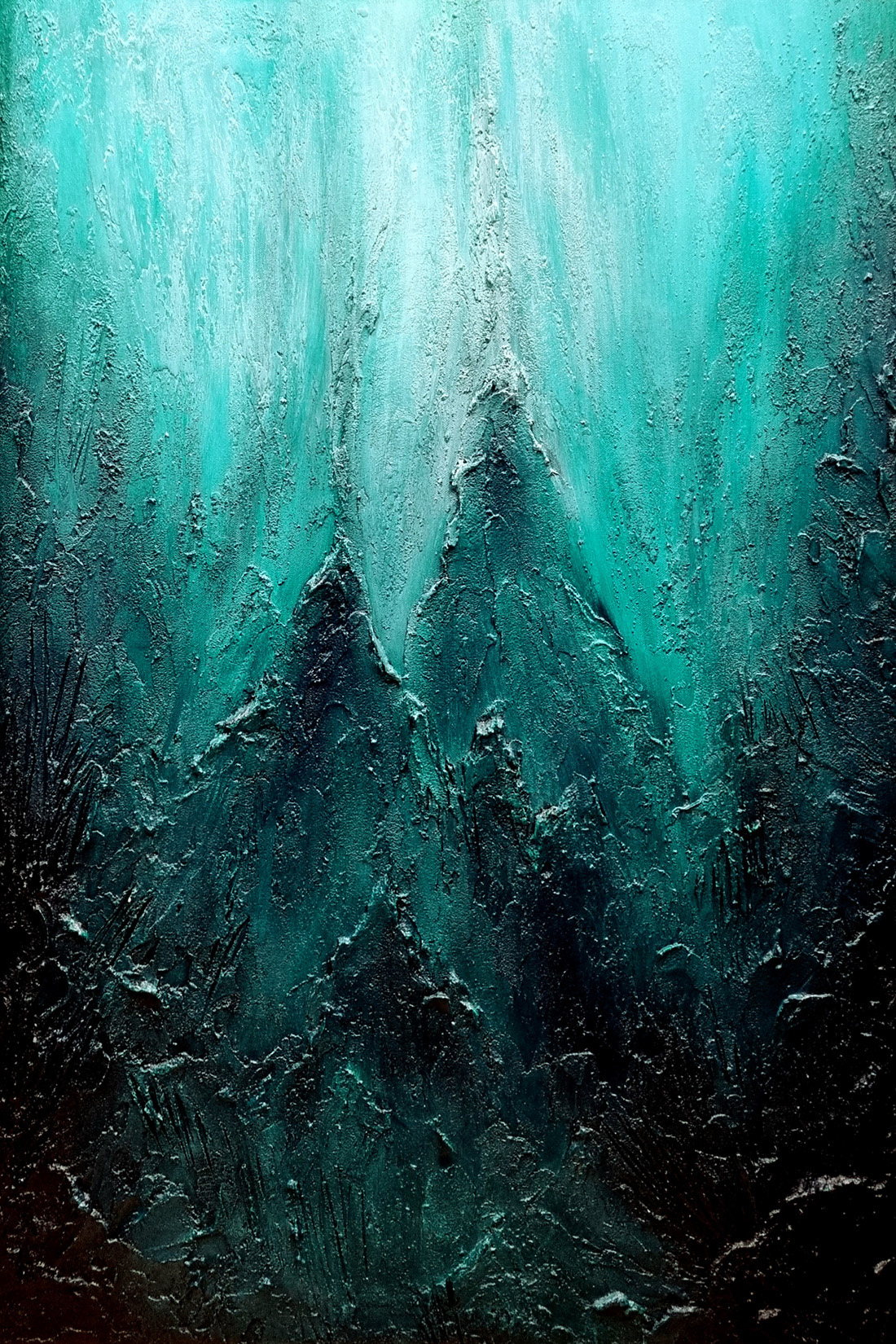 Sprzedany - "艢wiat艂o oceanu" - akryl, p艂贸tno 100x70cm