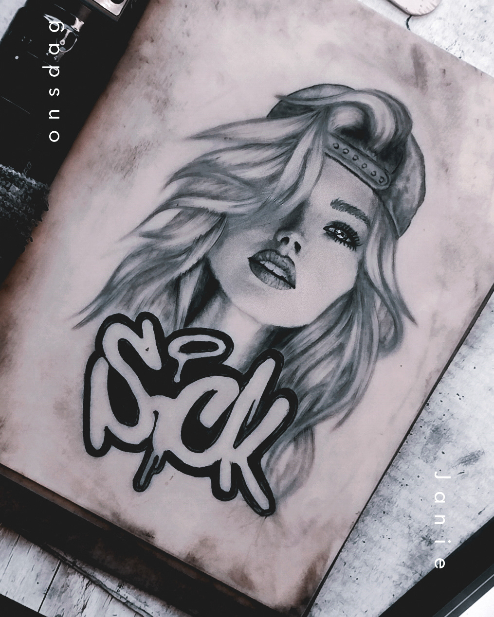 Chicano girl portrait tattoo