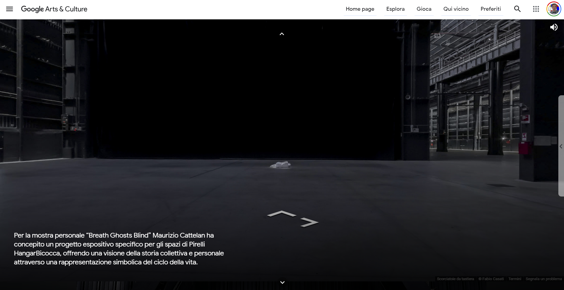 Maurizio Cattelan, tour virtuale esposizione Breath Ghosts Blind.