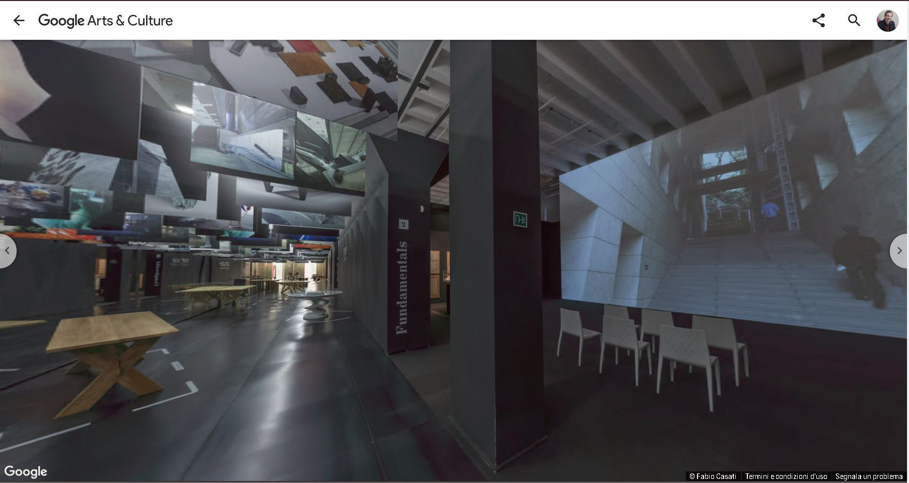 Tour virtuale 360 dell'esposizione Mario Bellini Italian Beauty presso la Triennale di Milano.