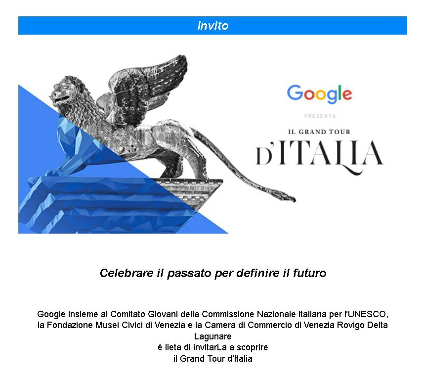 Il Grand Tour d'Italia su Google Arts & Culture per Comitato Giovani UNESCO