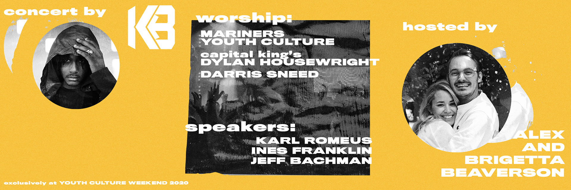 A three-post grid for Instagram announcing speakers and muscians