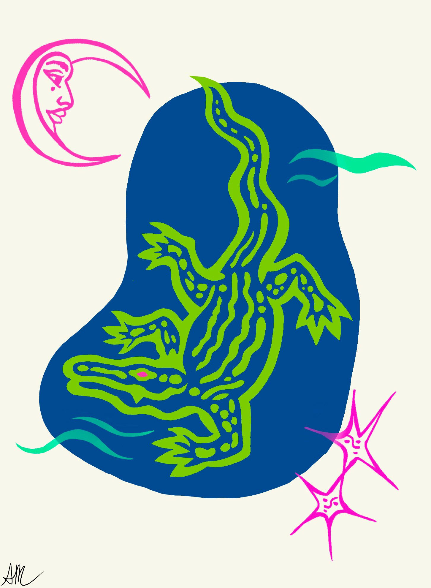 Aly-Gator, Screen Print 1