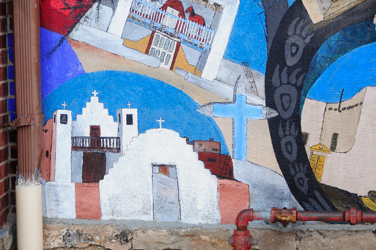 Pueblo Mission Churches Mural 2, detail