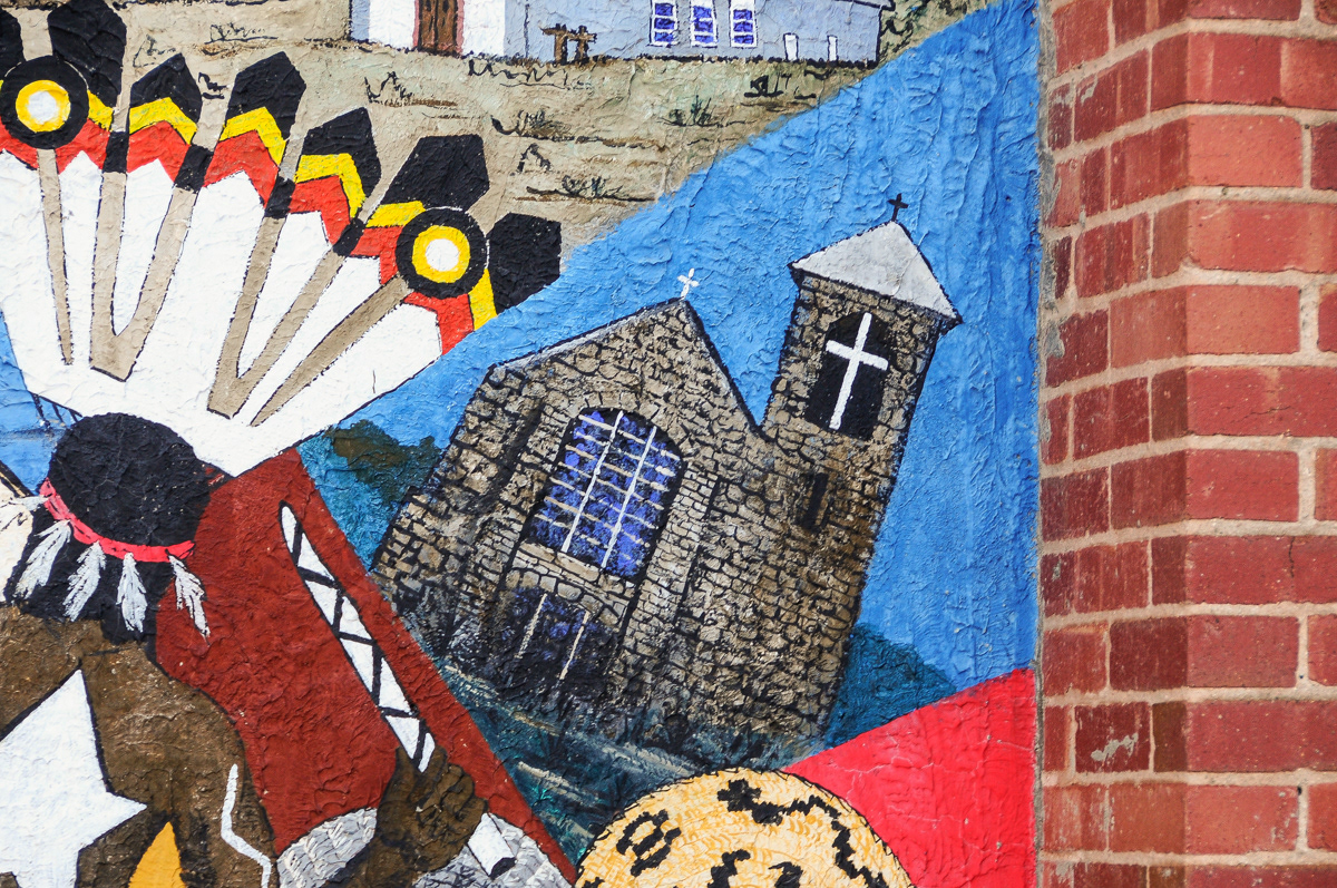 Pueblo Mission Churches Mural 2, detail