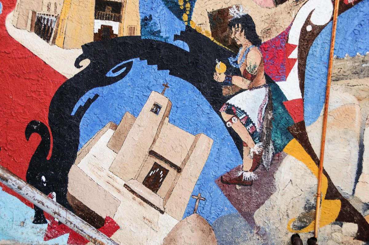 Pueblo Mission Churches Mural 1, detail
