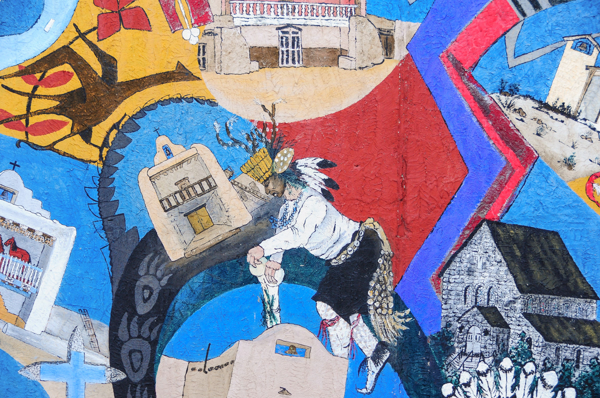 Pueblo Mission Churches Mural 2, detail
