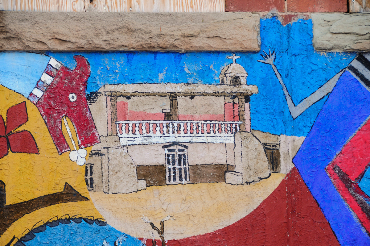 Pueblo Mission Churches Mural 2, detail