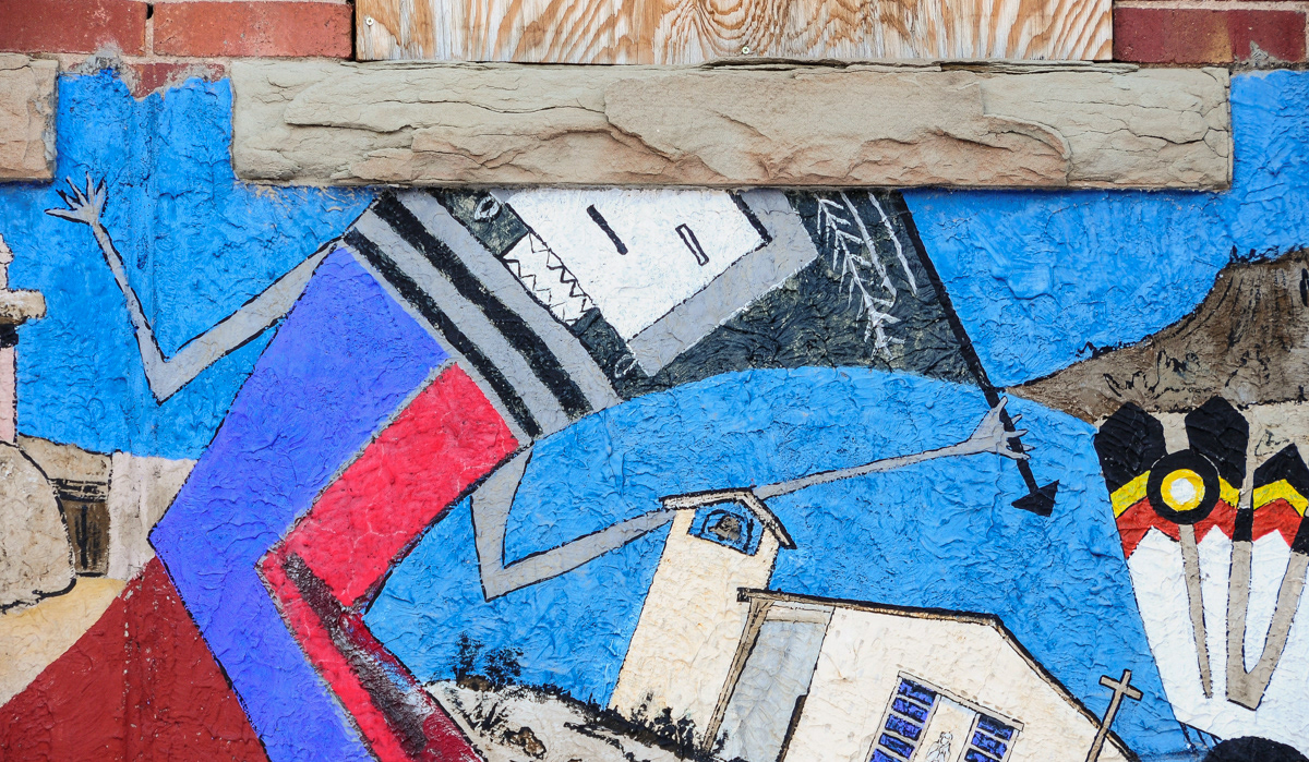 Pueblo Mission Churches Mural 2, detail